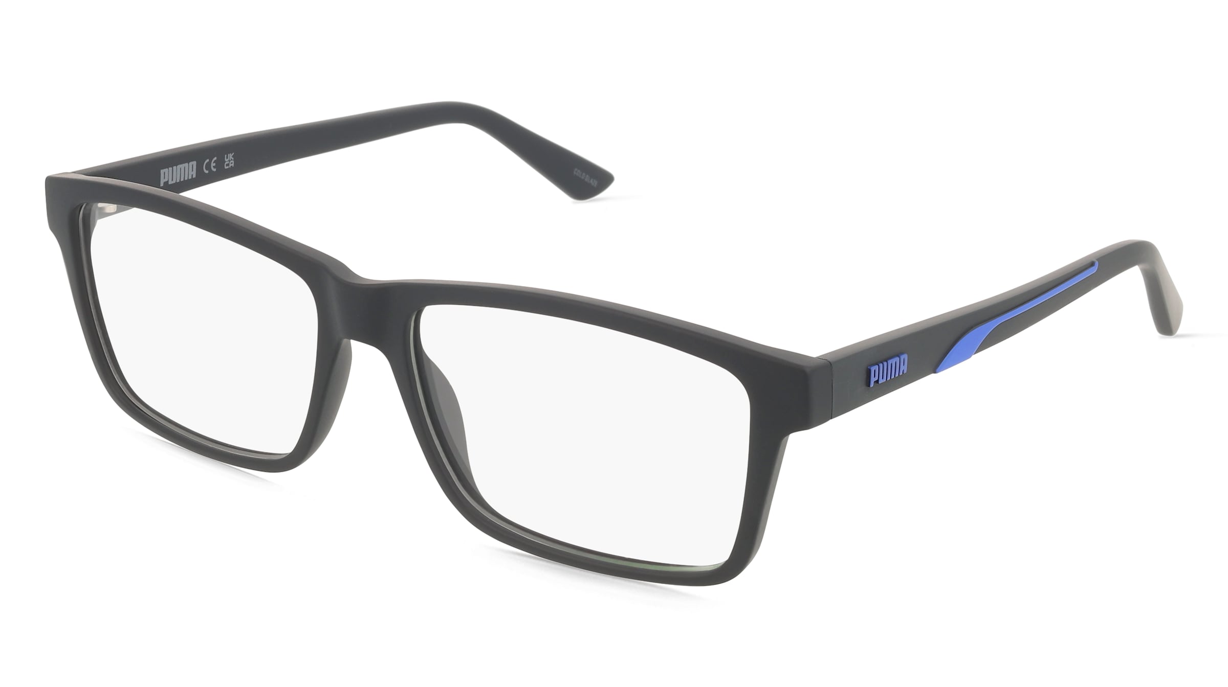 Puma PU0471O Unisex-Brille inkl. Gläser Vollrand Quadratisch Kunststoff-Gestell 58/16/145, Schwarz
