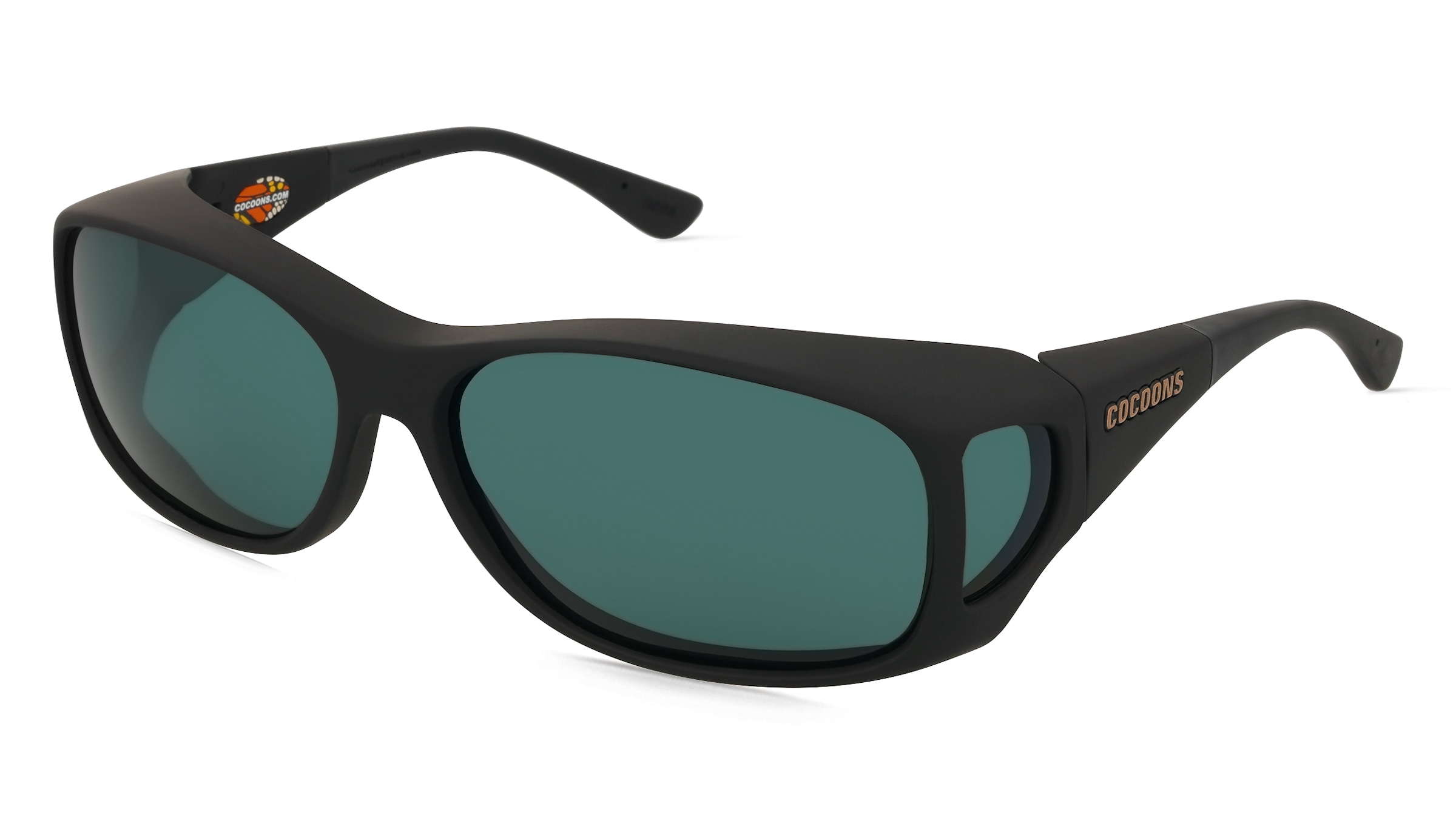 Cocoons Fitover MX Unisex-Sonnenbrille Vollrand Eckig Kunststoff-Gestell, schwarz