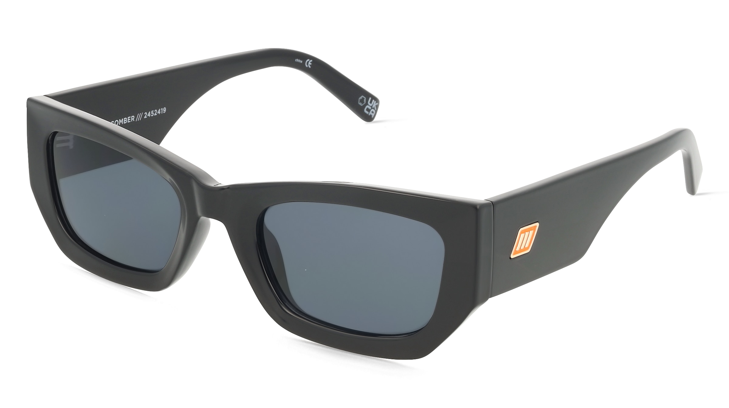 Le Specs BEACHCOMBER Damen-Sonnenbrille Vollrand Quadratisch Polycarbonat-Gestell, Schwarz