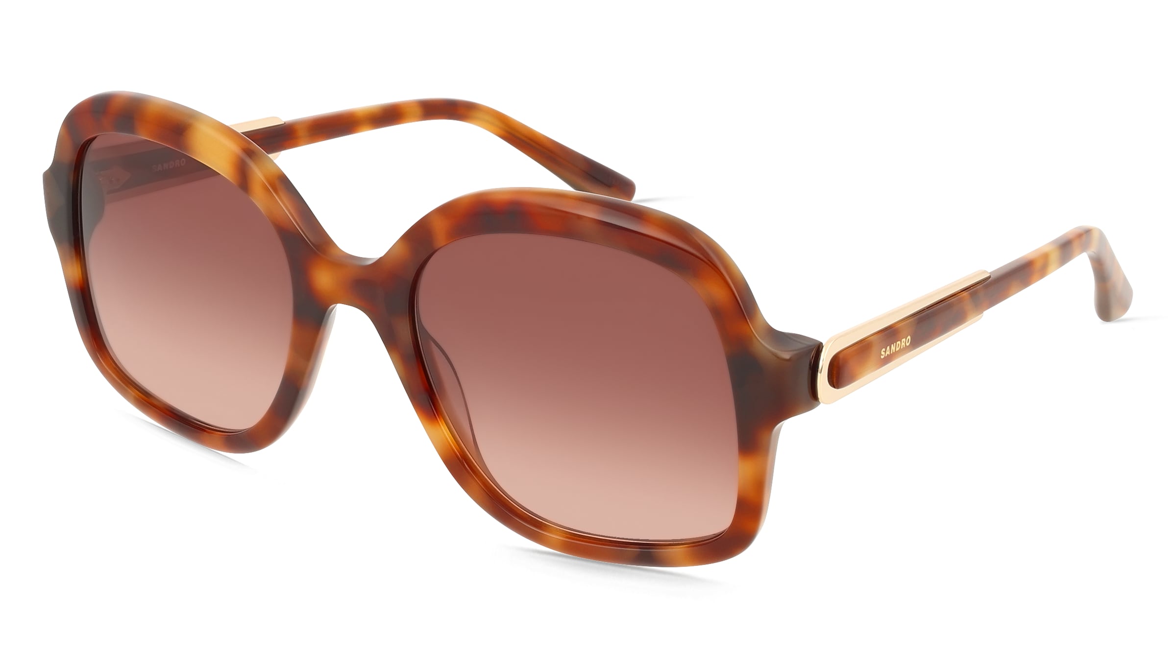Sandro SA6074 Damen-Sonnenbrille Vollrand Quadratisch Acetat-Gestell, Braun