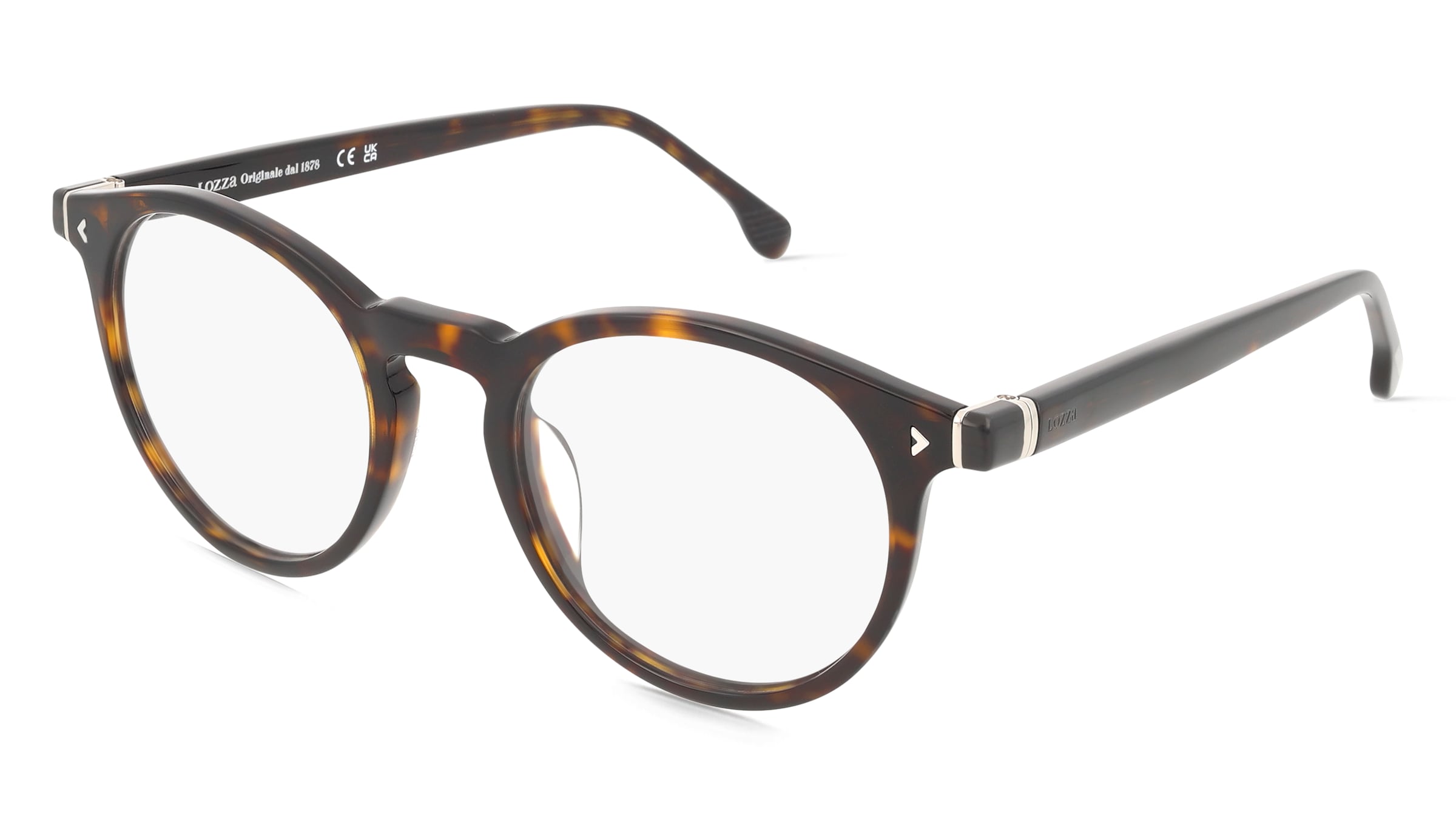 Lozza VL4377 Unisex-Brille inkl. Gläser Vollrand Panto Kunststoff-Gestell 50/21/145, Havanna