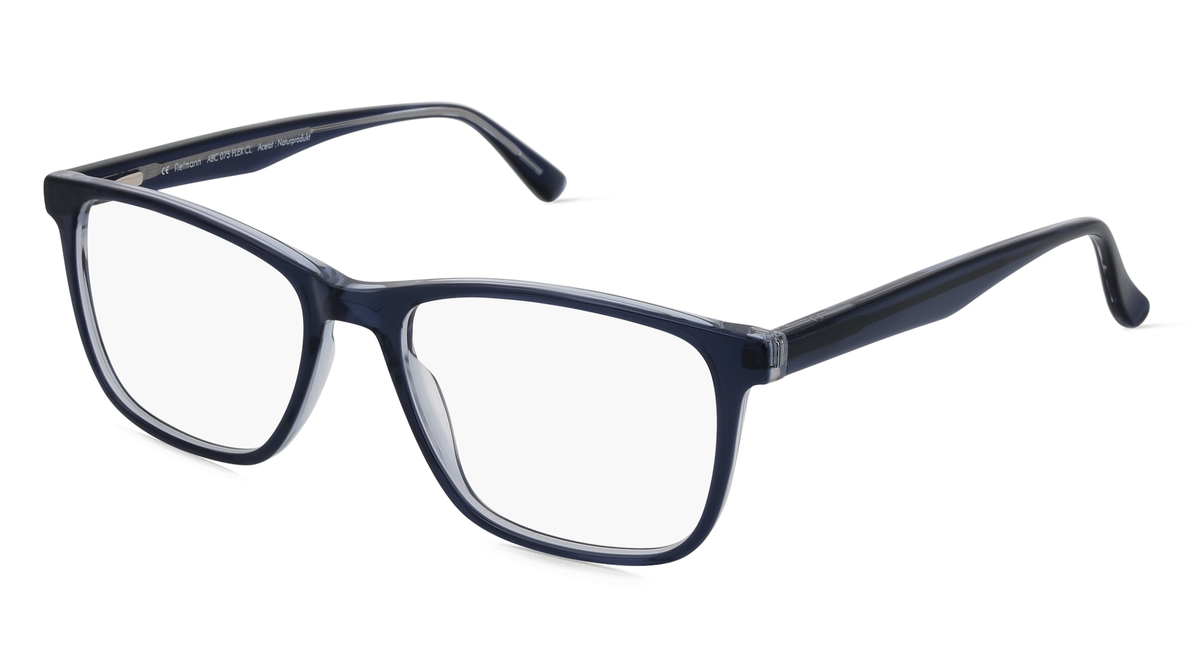 Fielmann ABC 075 FLEX CL Herren-Brille inkl. Gläser Vollrand Quadratisch Acetat-Gestell 54/17/145, Blau