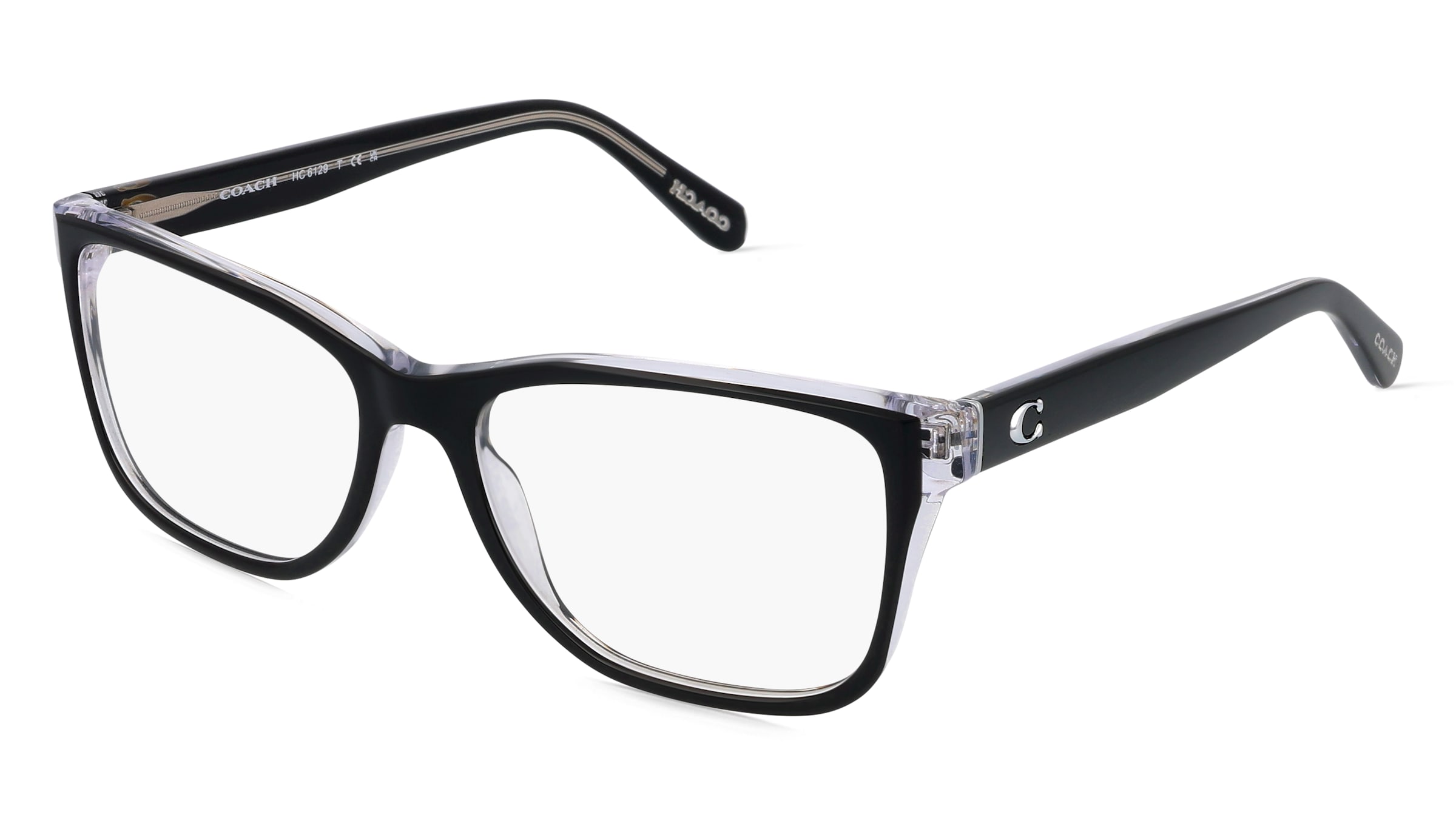 Coach HC6129 Damen-Brille inkl. Gläser Vollrand Quadratisch Acetat-Gestell 54/16/140, Schwarz