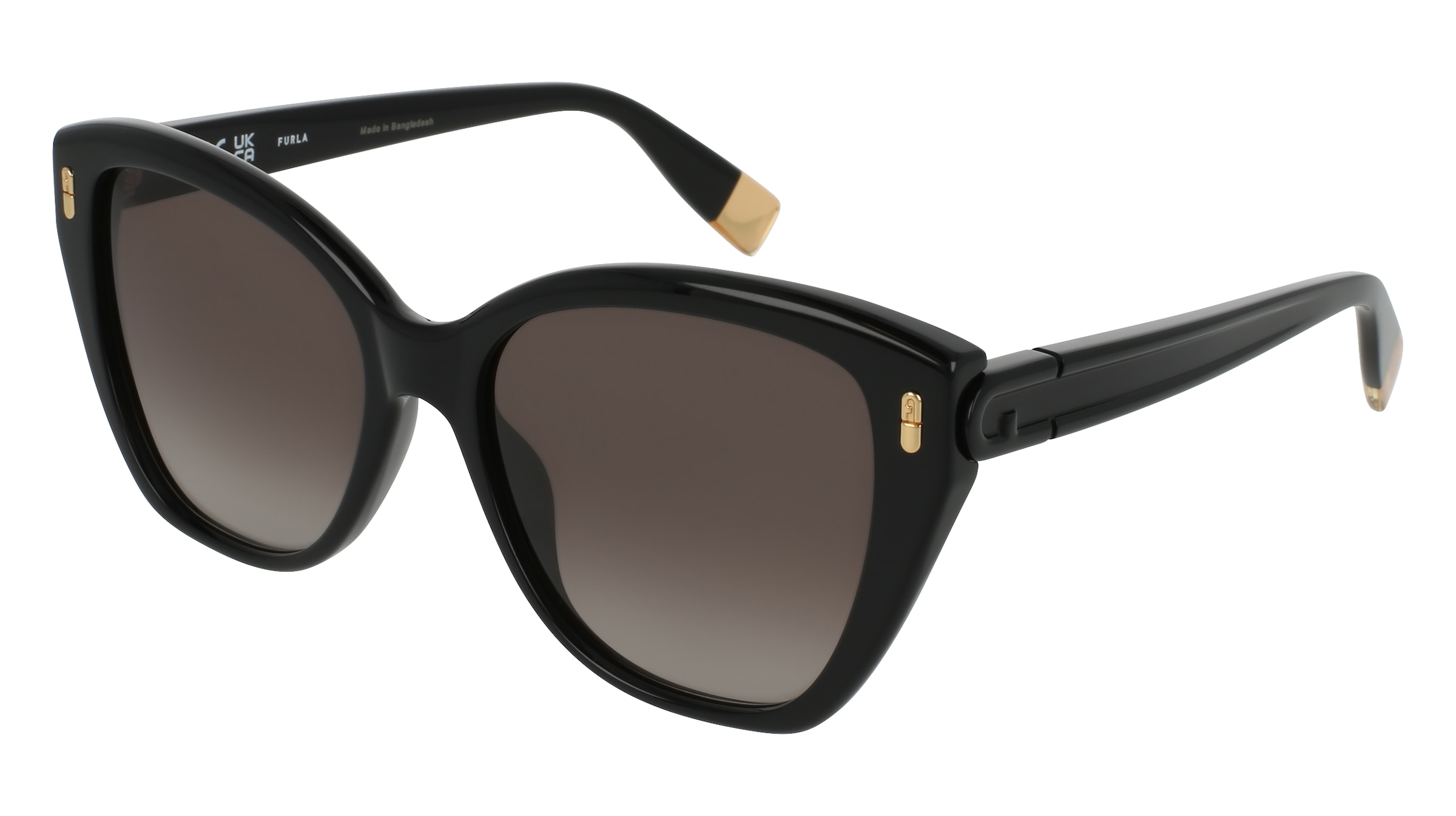 Furla SFUB11 Damen-Sonnenbrille Vollrand Quadratisch Kunststoff-Gestell, Schwarz