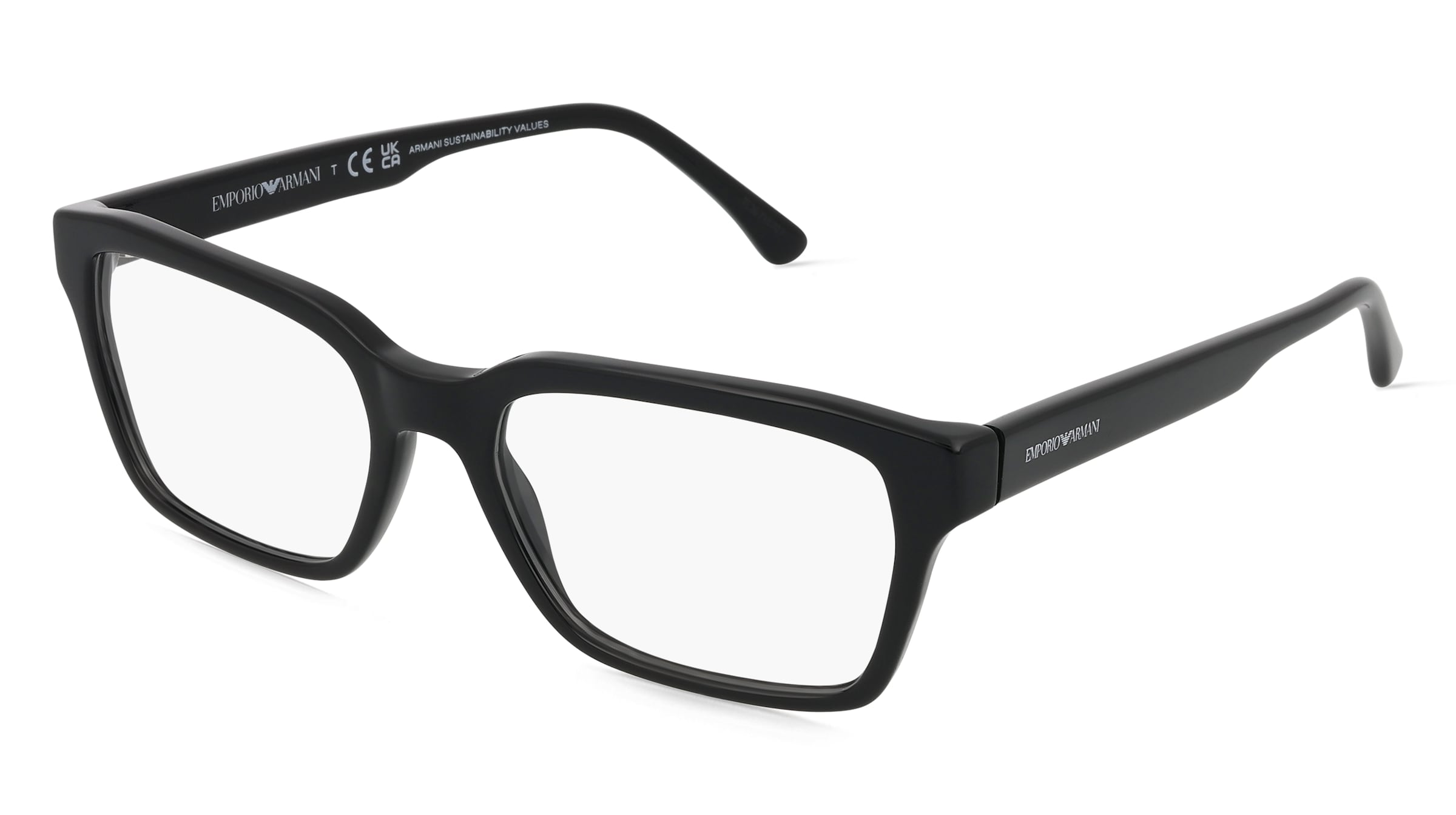Emporio Armani EA3192 Herren-Brille inkl. Gläser Vollrand Quadratisch Acetat-Gestell 55/18/145, Schwarz