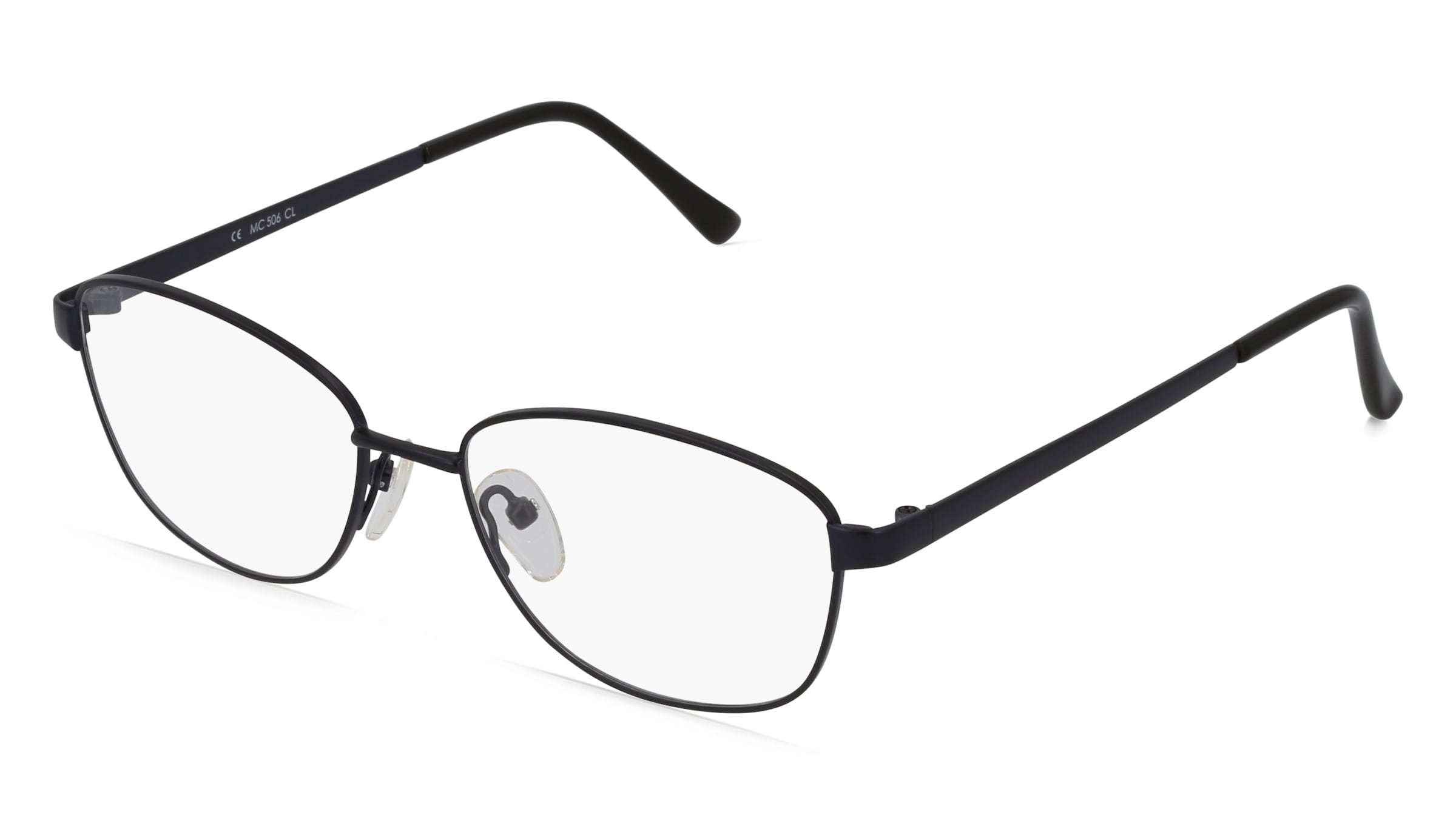 Fielmann MC 506 CL Damen-Brille inkl. Gläser Vollrand Quadratisch Edelstahl-Gestell 52/16/130, Blau