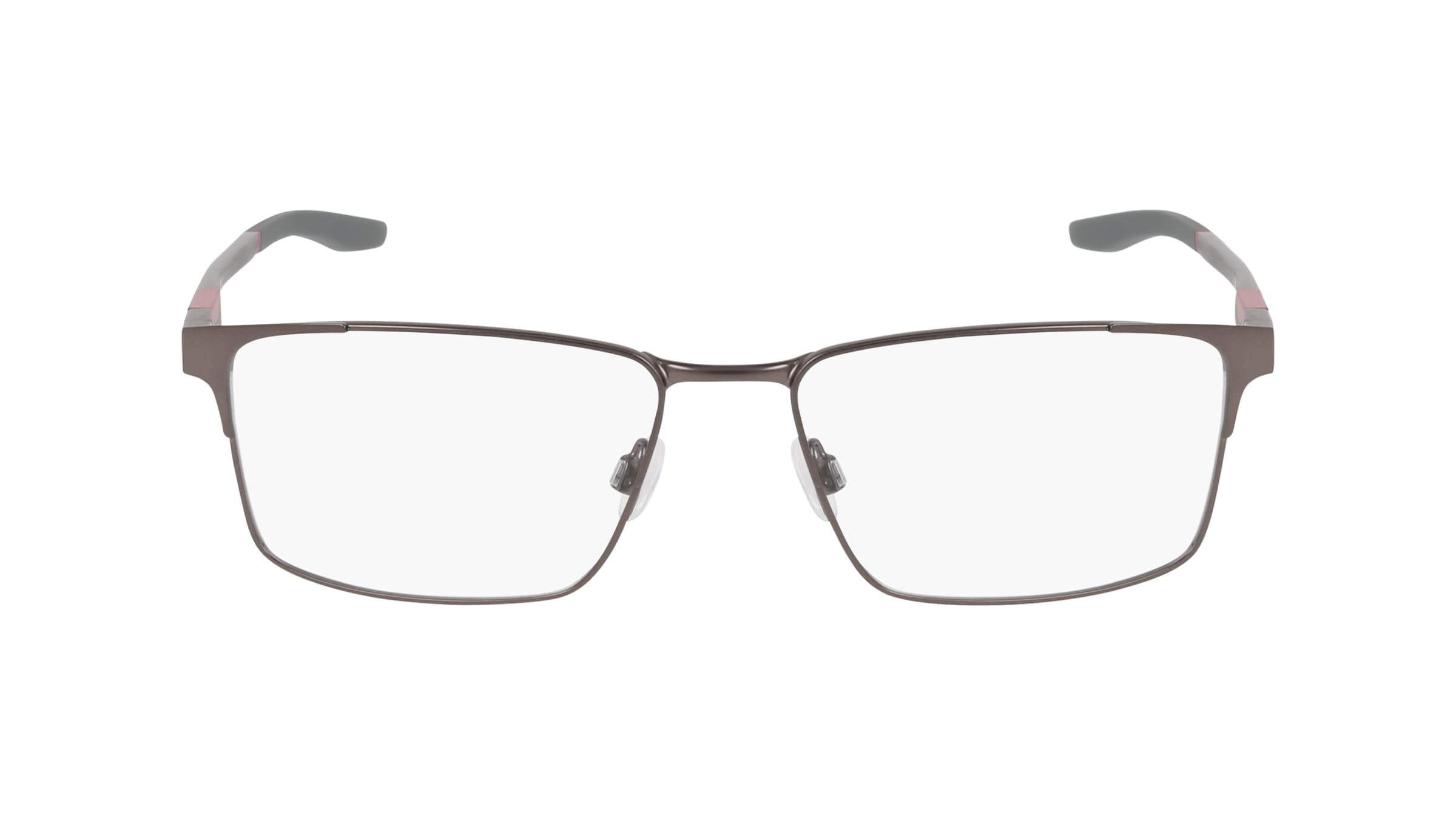 Nike NK8143 Herren-Brille inkl. Gläser Vollrand Eckig Metall-Gestell 57/16/145, grau