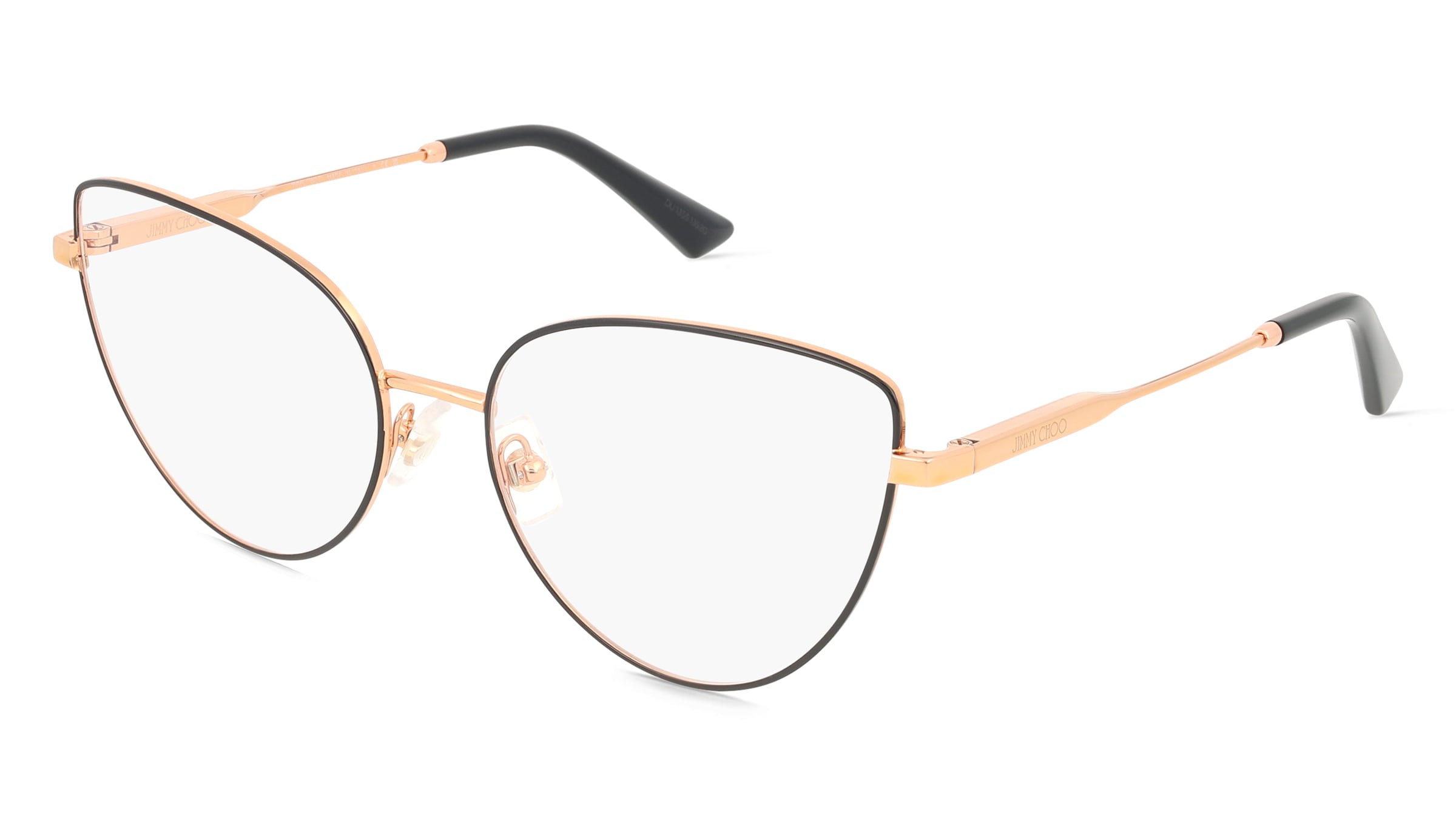 Jimmy Choo JC2008 Damen-Brille inkl. Gläser Vollrand Cat Eye Edelstahl-Gestell 56/17/140, Gold