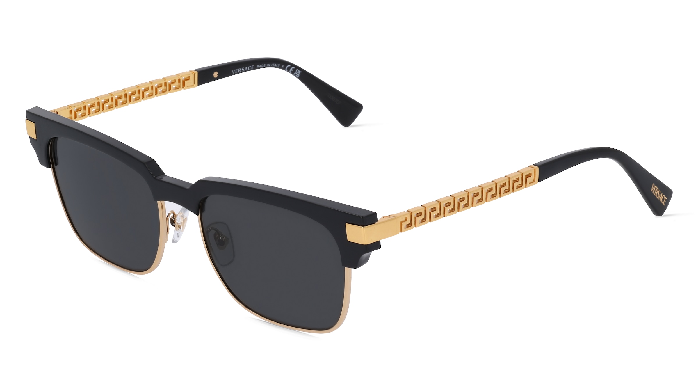 Versace VE4447 Herren-Sonnenbrille Vollrand Quadratisch Acetat-Gestell, Schwarz
