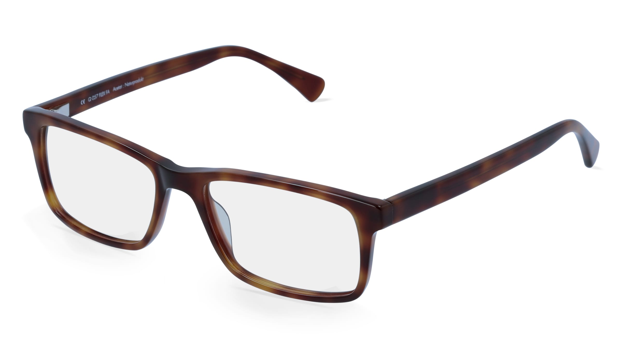 Fielmann Q 057 FLEX FA Herren-Brille inkl. Gläser Vollrand Quadratisch Acetat-Gestell 53/17/140, Havanna