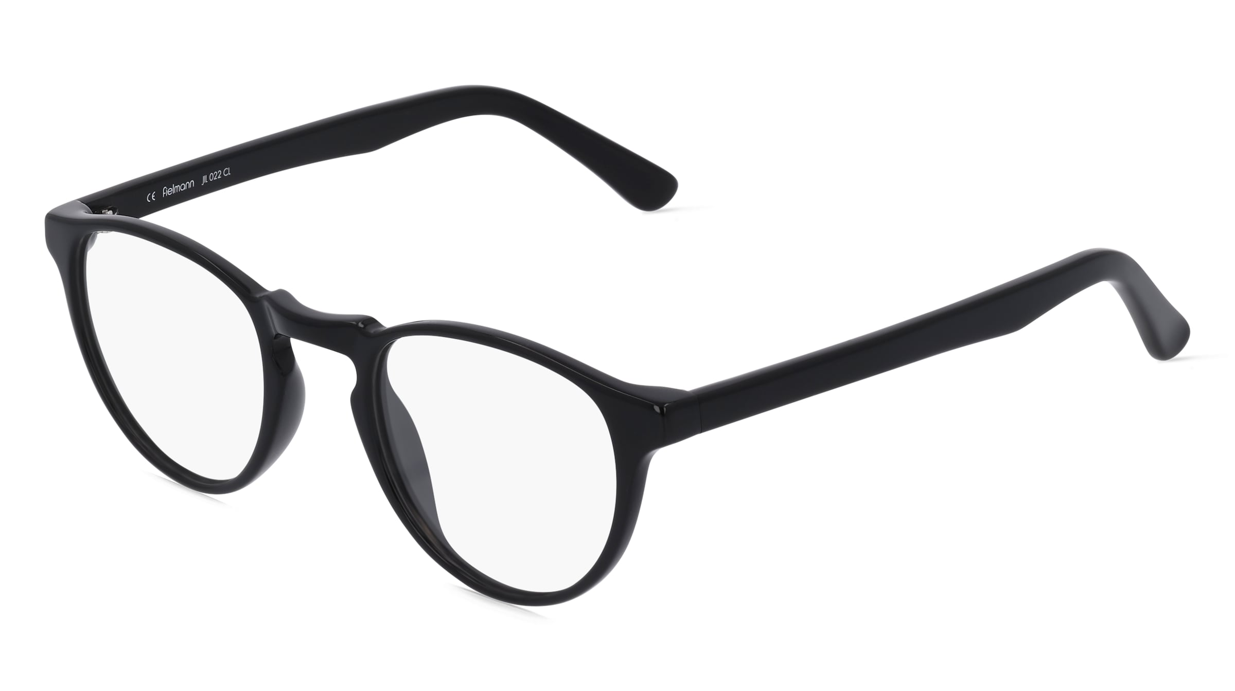 Fielmann JIL 022 CL NINO Unisex-Brille inkl. Gläser Vollrand Panto Kunststoff-Gestell 48/22/140, Schwarz