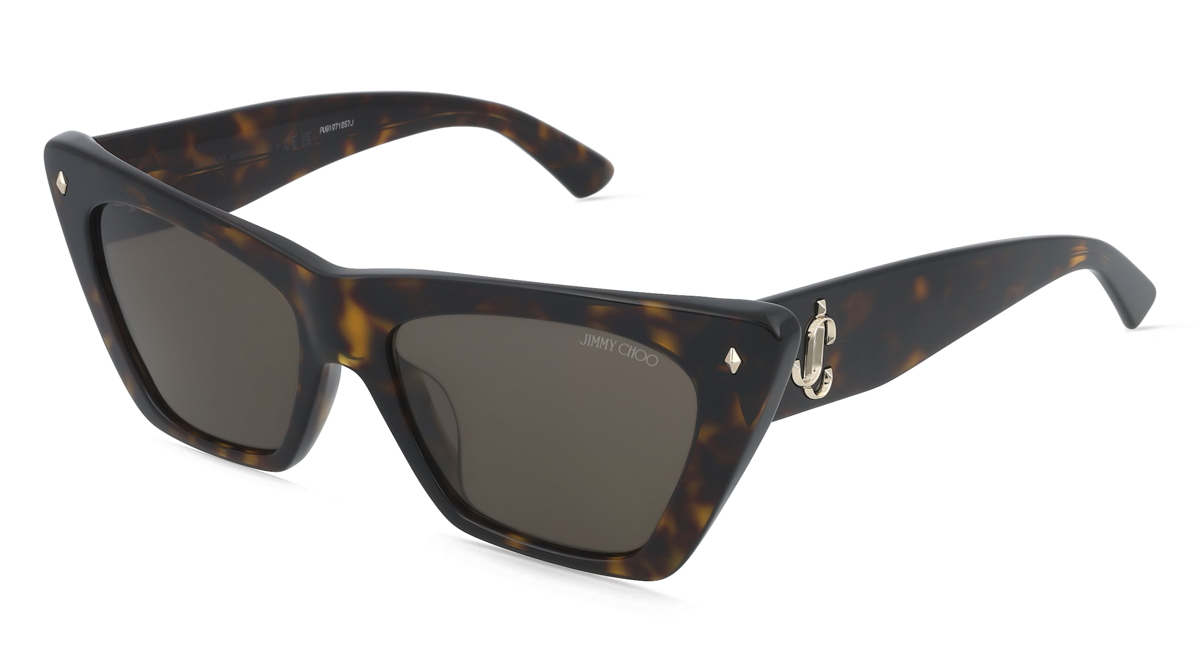 Jimmy Choo JC5062U Damen-Sonnenbrille Vollrand Cat Eye Acetat-Gestell, Havanna