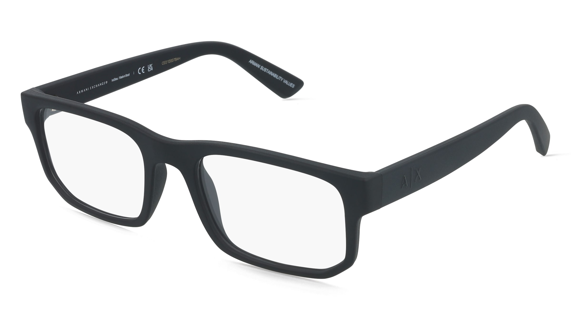 Emporio Armani 0AX3135 Herren-Brille inkl. Gläser Vollrand Eckig Kunststoff-Gestell 54/20/145, Schwarz