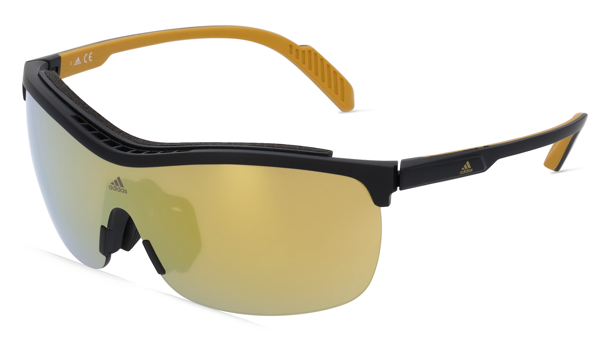 Marcolin Deutschland Adidas SP0043 Unisex-Sonnenbrille Vollrand Monoscheibe Kunststoff-Gestell, Schwarz