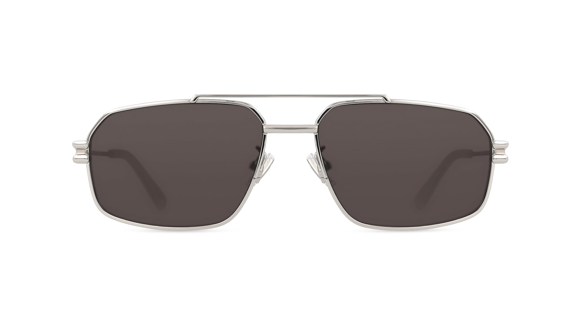 Bottega Veneta BV1128S Unisex-Sonnenbrille Vollrand Eckig Metall-Gestell, silber