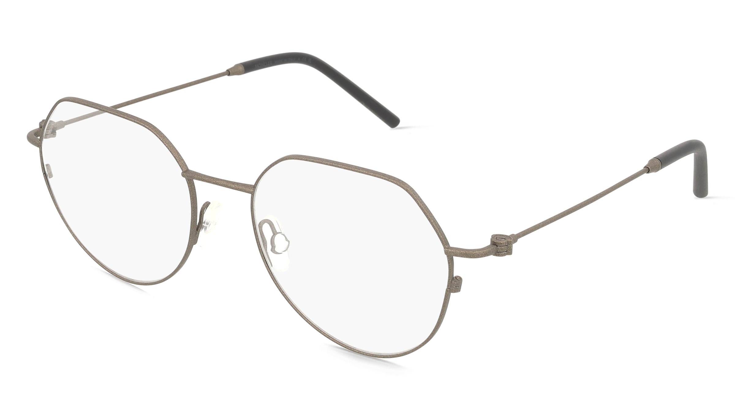 Moncler ME1002 Unisex-Brille inkl. Gläser Vollrand Geometrisch Edelstahl-Gestell 52/18/140, Grau