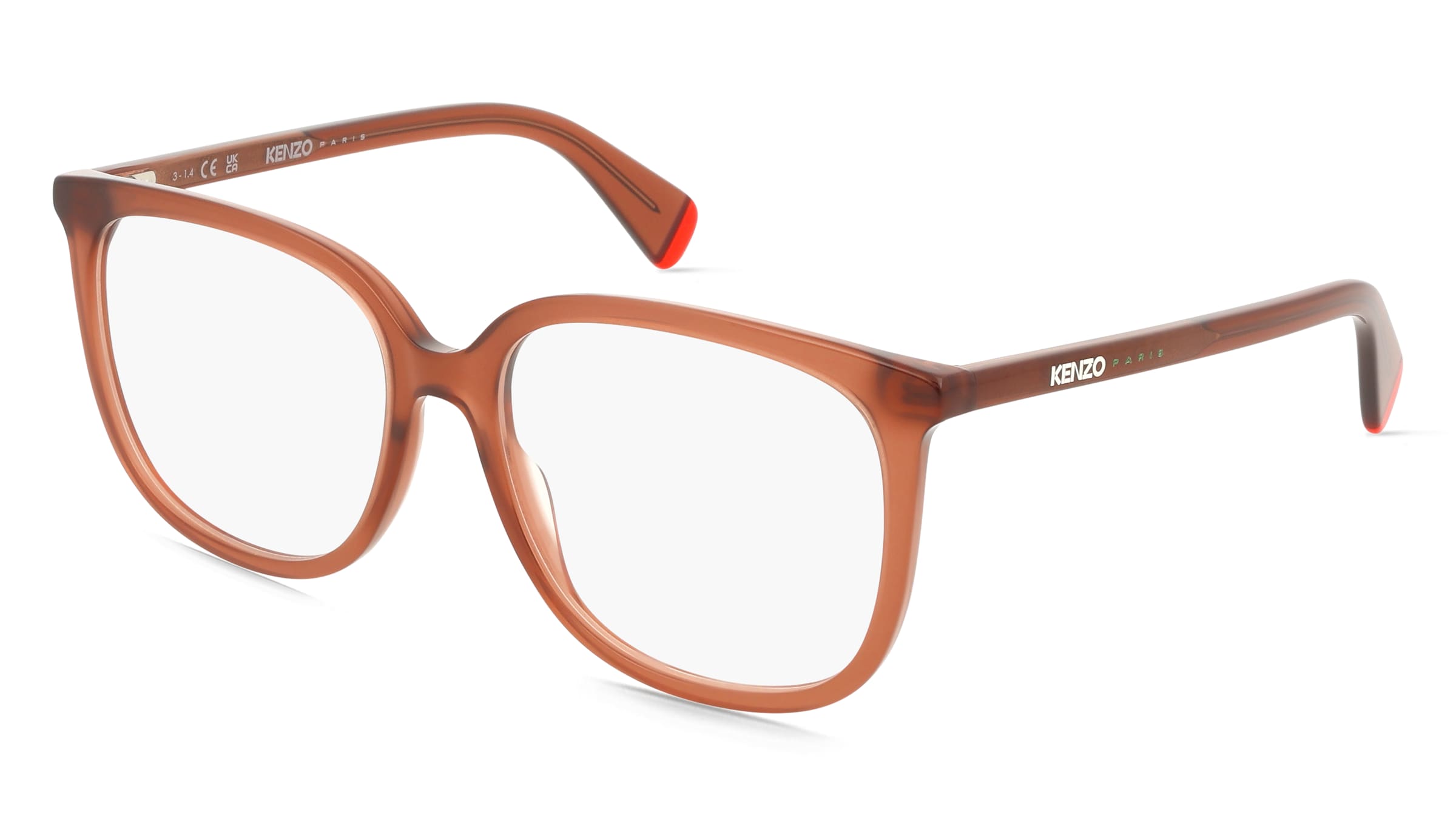 Kenzo KZ50217I Unisex-Brille inkl. Gläser Vollrand Geometrisch Acetat-Gestell 55/16/140, Braun