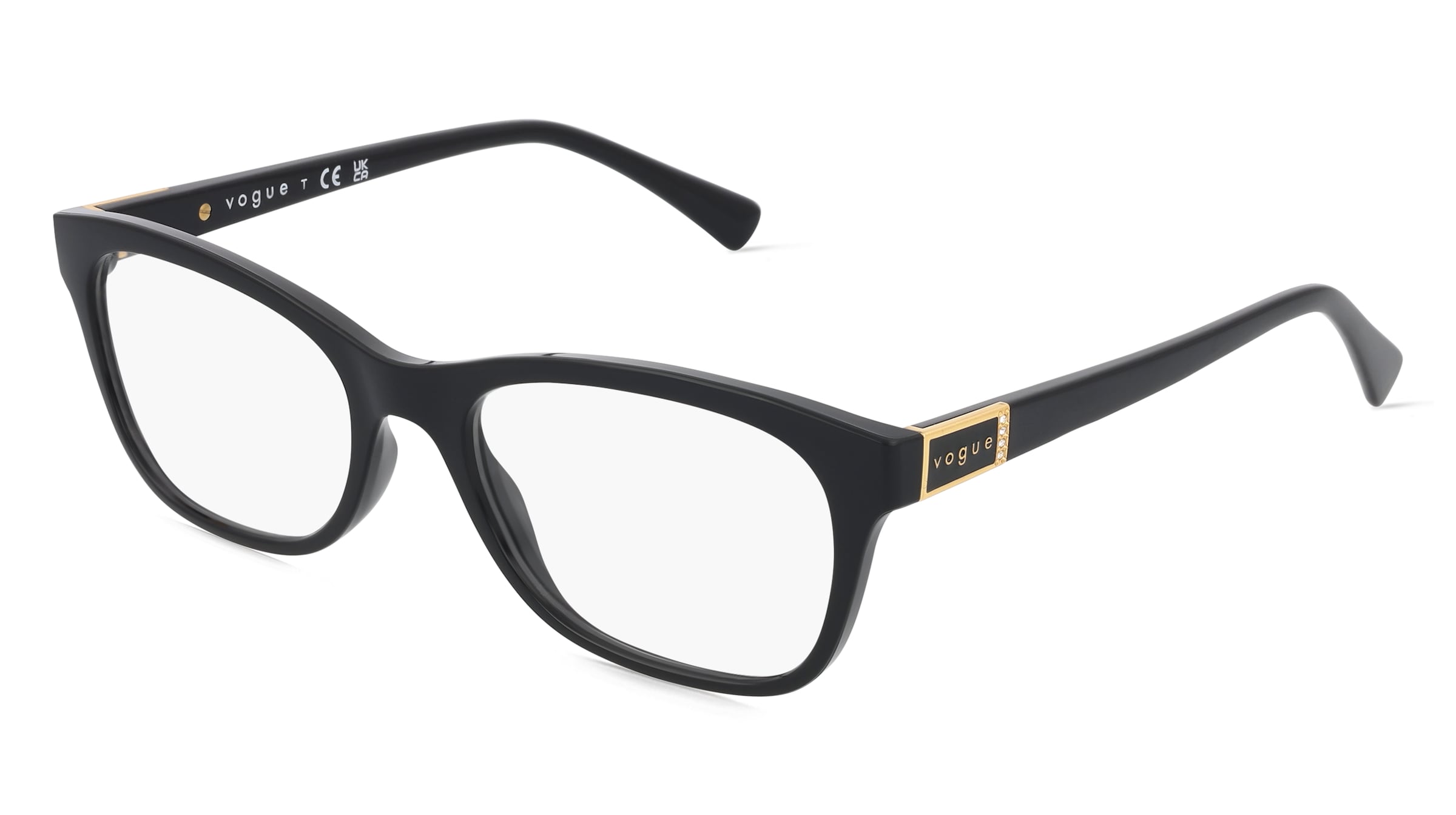 Vogue VO5424B Damen-Brille inkl. Gläser Vollrand Quadratisch Acetat-Gestell 51/18/140, Schwarz