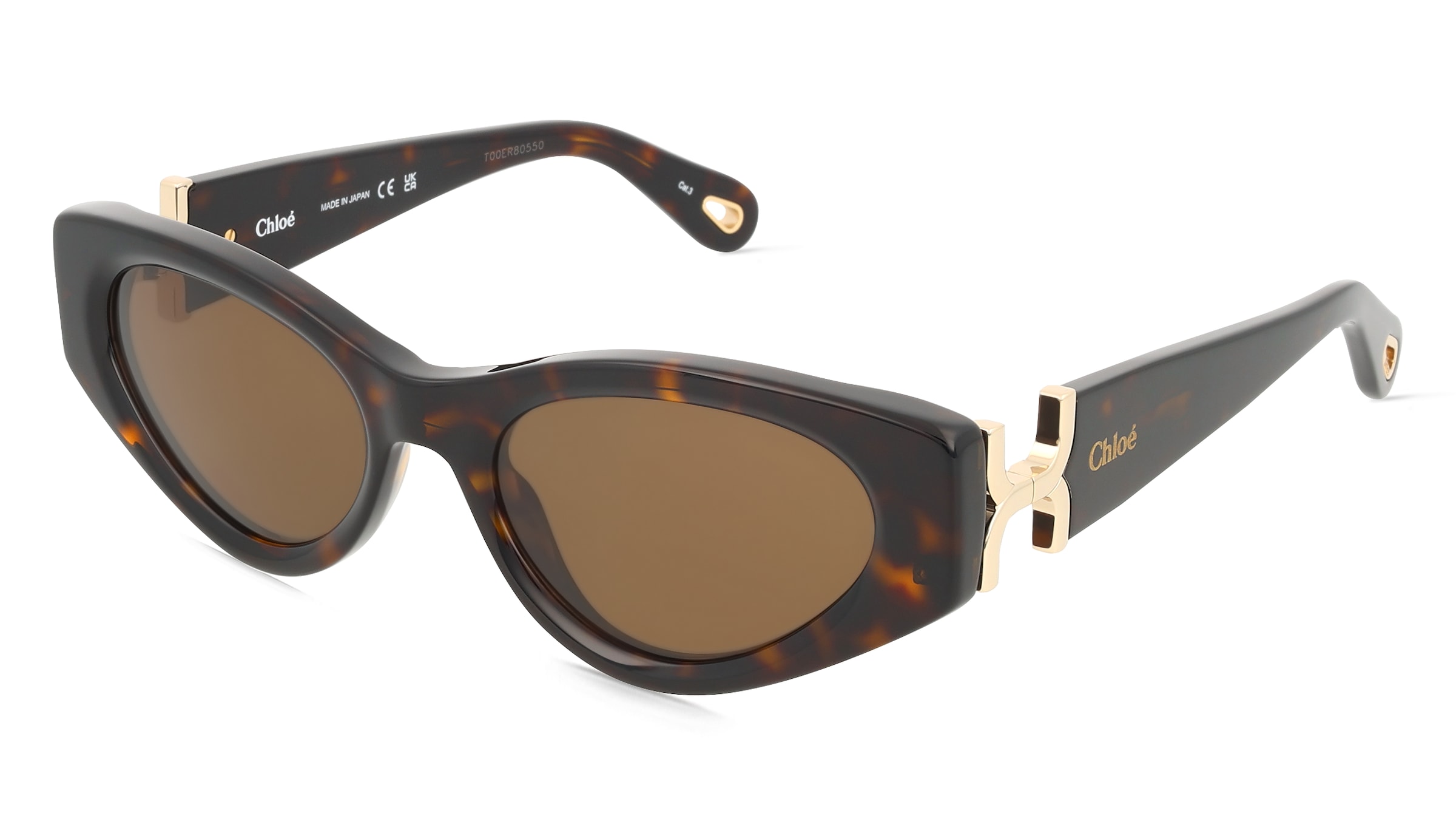 Chloé CH0259S Unisex-Sonnenbrille Vollrand Cat Eye Acetat-Gestell, Havanna