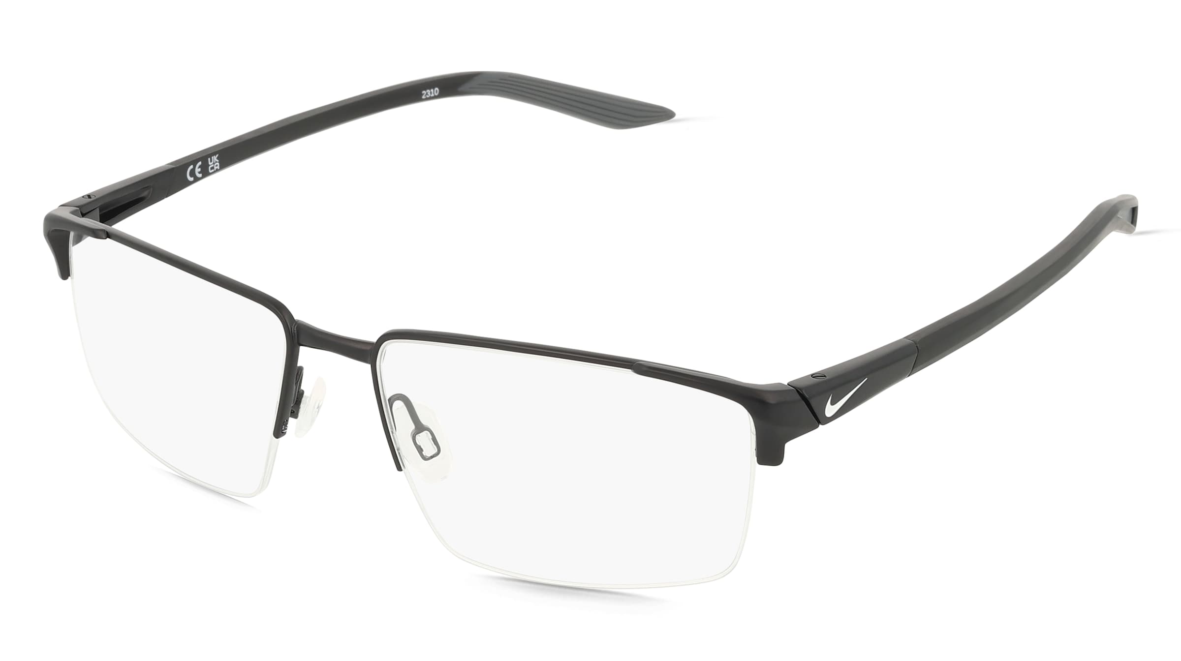 Nike 8054 Unisex-Brille inkl. Gläser Vollrand Quadratisch Metall-Gestell 55/16/140, Schwarz