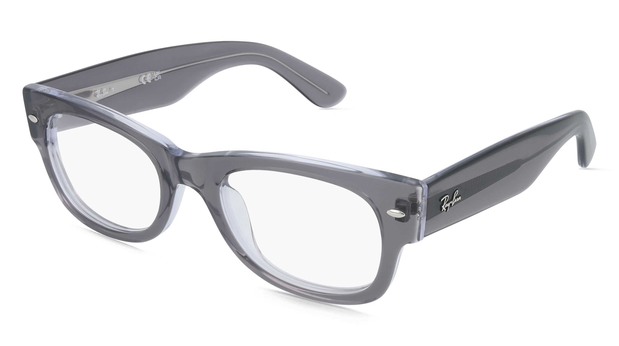 Ray-Ban RX0832V MEGA WAYFARER II Unisex-Brille inkl. Gläser Vollrand Quadratisch Kunststoff-Gestell 52/21/145, Grau