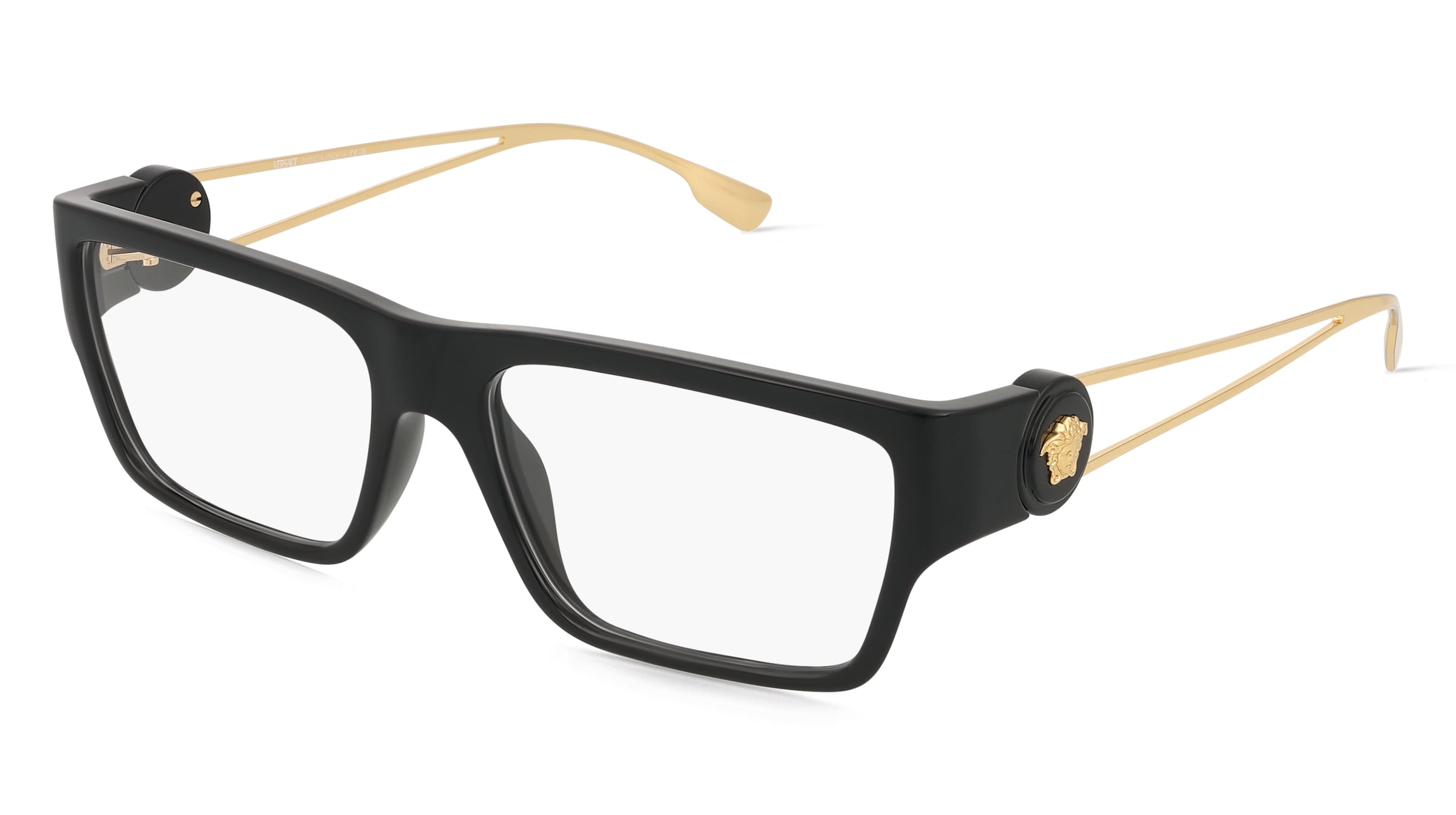 Versace 0VE3359 Herren-Brille inkl. Gläser Randlos Quadratisch Kunststoff-Gestell 56/16/140, Schwarz