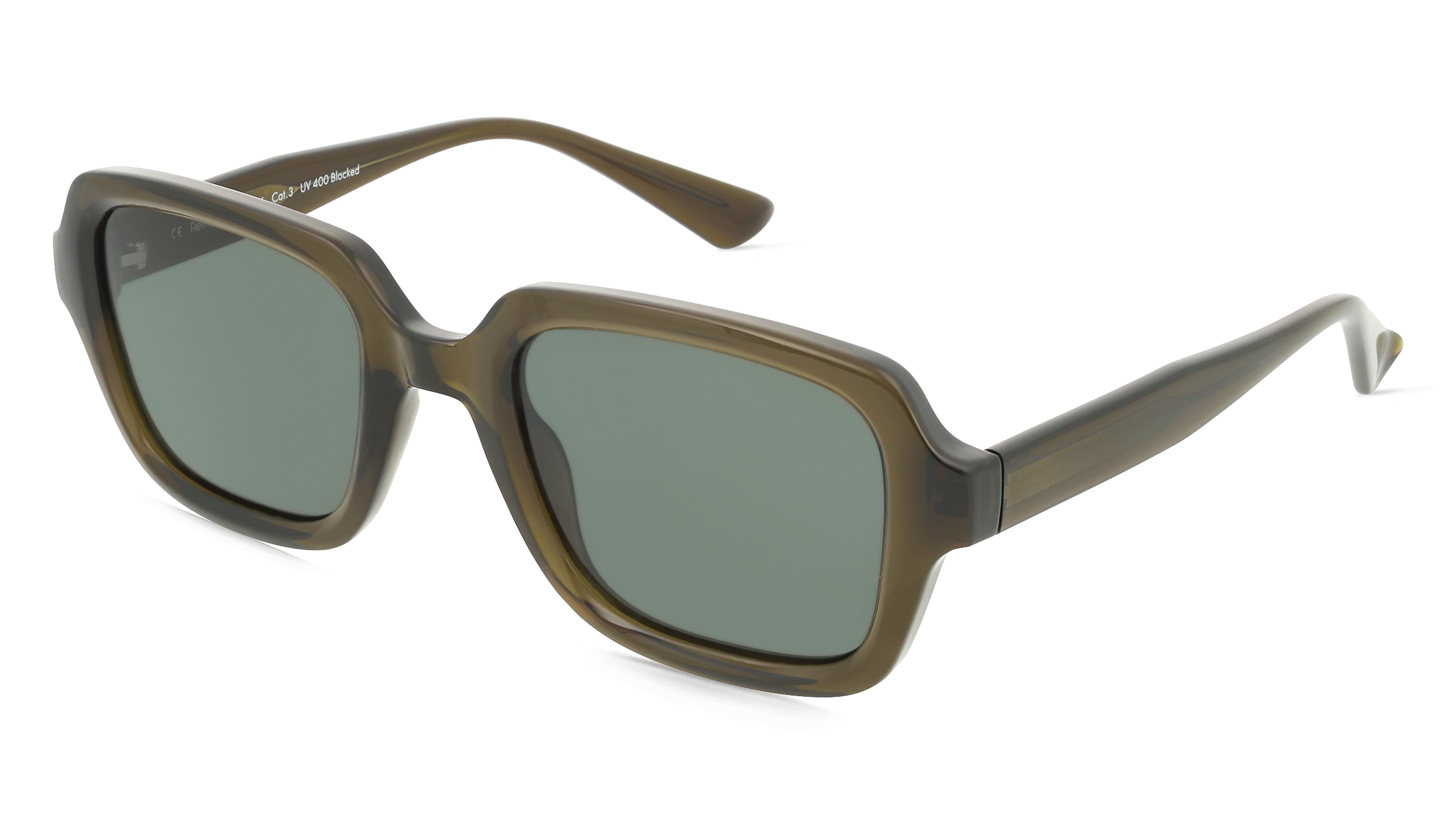 Fielmann MI 060 SUN FA PATRICK Unisex-Sonnenbrille Vollrand Quadratisch Acetat Spritzguss-Gestell, Grün