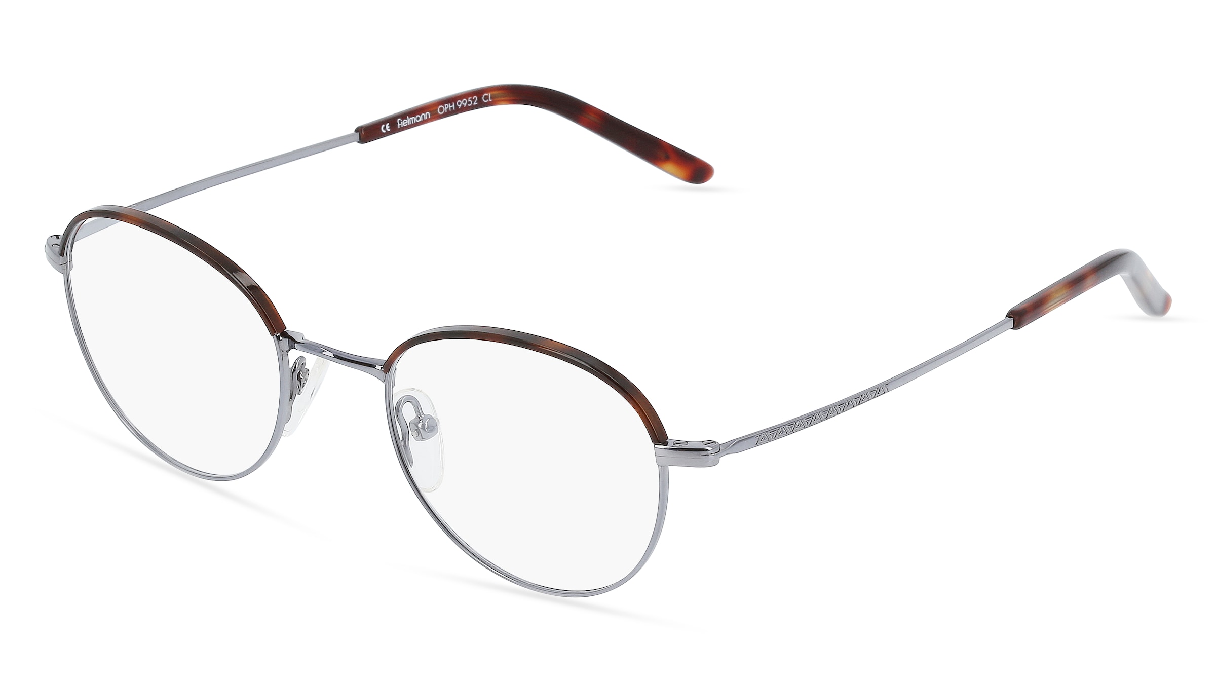 Fielmann OPH 9952 CL Unisex-Brille inkl. Gläser Vollrand Panto Metall-Gestell 47/20/135, Grau