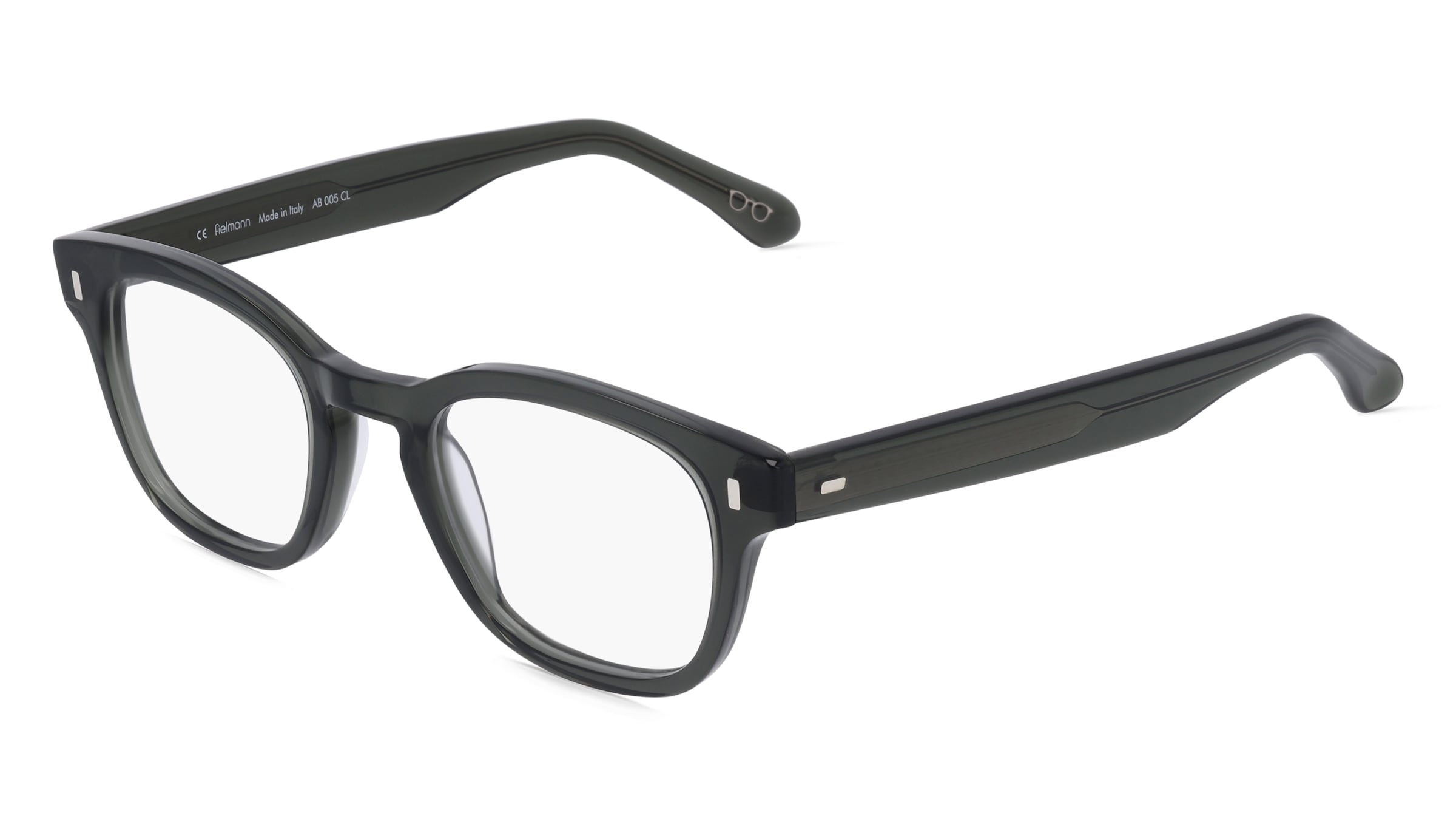 Fielmann AB 005 CL Unisex-Brille inkl. Gläser Vollrand Quadratisch Acetat-Gestell 49/22/150, Grau