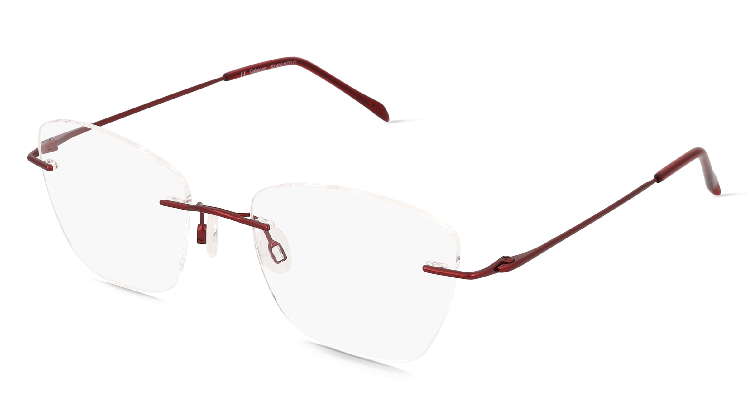 Fielmann BD 464 MOD CL Damen-Brille inkl. Gläser Randlos Butterfly Edelstahl-Gestell 51/18/135, Rot