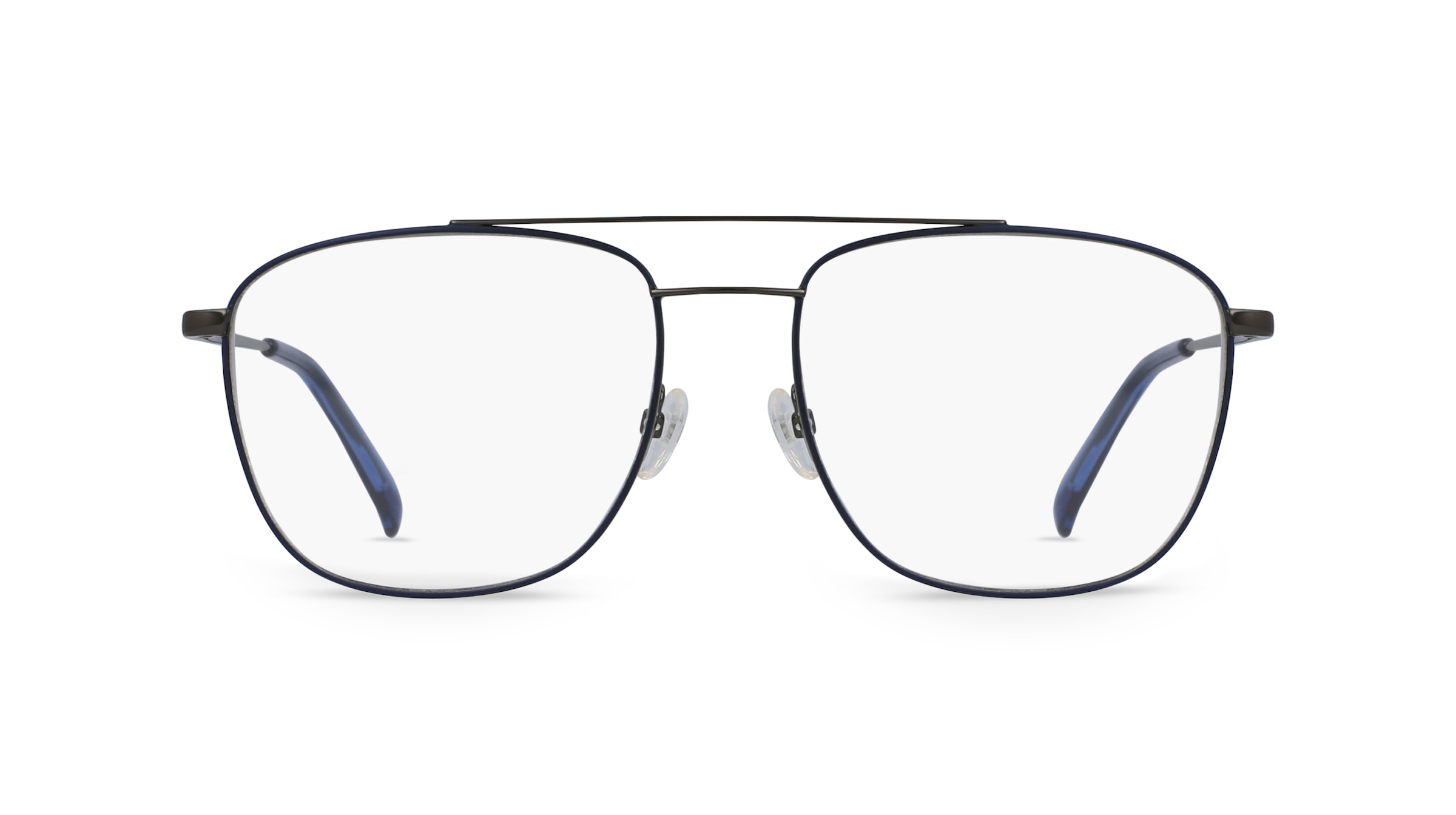 Fielmann MI 024 CL Herren-Brille inkl. Gläser Vollrand Eckig Edelstahl-Gestell 55mm/18mm/145mm, blau