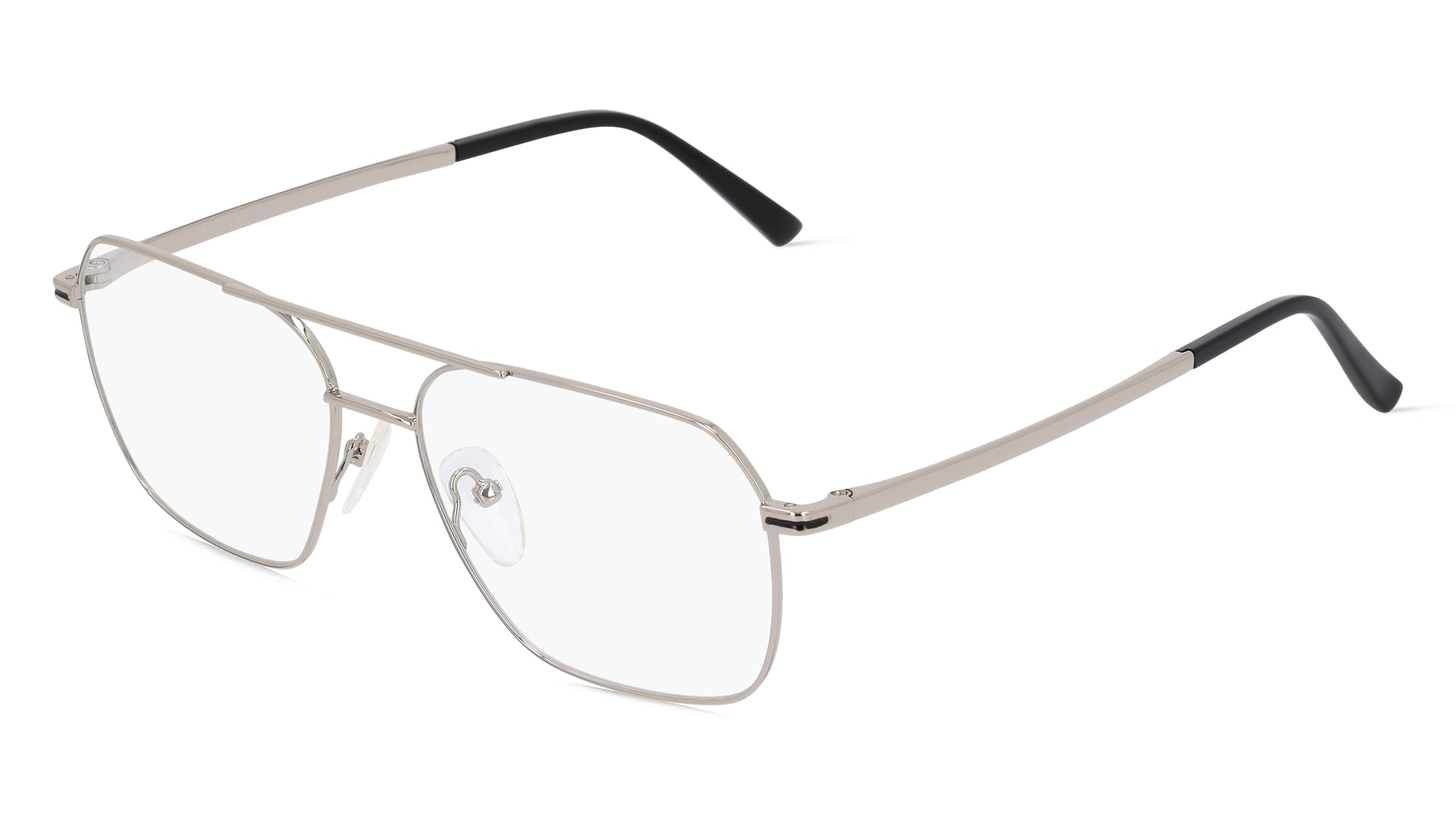 Fielmann MC 569 CL Herren-Brille inkl. Gläser Vollrand Quadratisch Edelstahl-Gestell 56/16/145, Silber