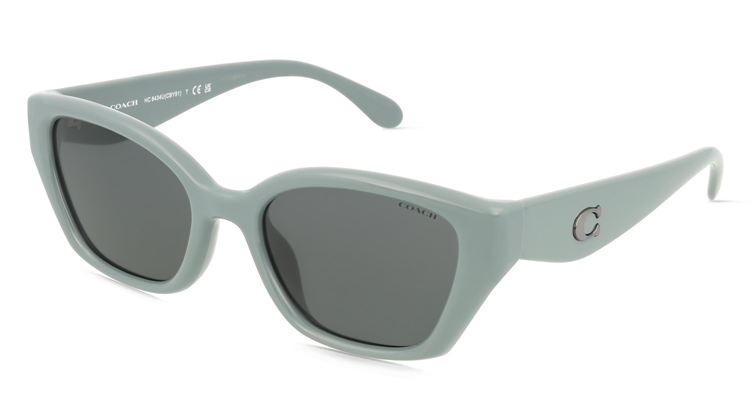 Coach 0HC8434U CBY91 Damen-Sonnenbrille Vollrand Geometrisch Kunststoff-Gestell, Grau