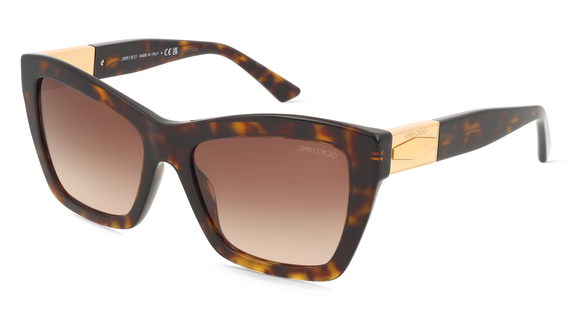 Jimmy Choo JC5031 Damen-Sonnenbrille Vollrand Cat Eye Acetat-Gestell, Havanna