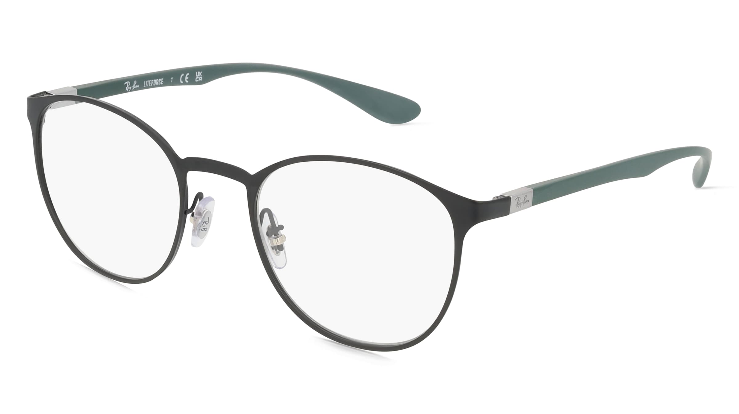Ray-Ban RX6335 Unisex-Brille inkl. Gläser Vollrand Panto Metall-Gestell 50/20/145, Schwarz