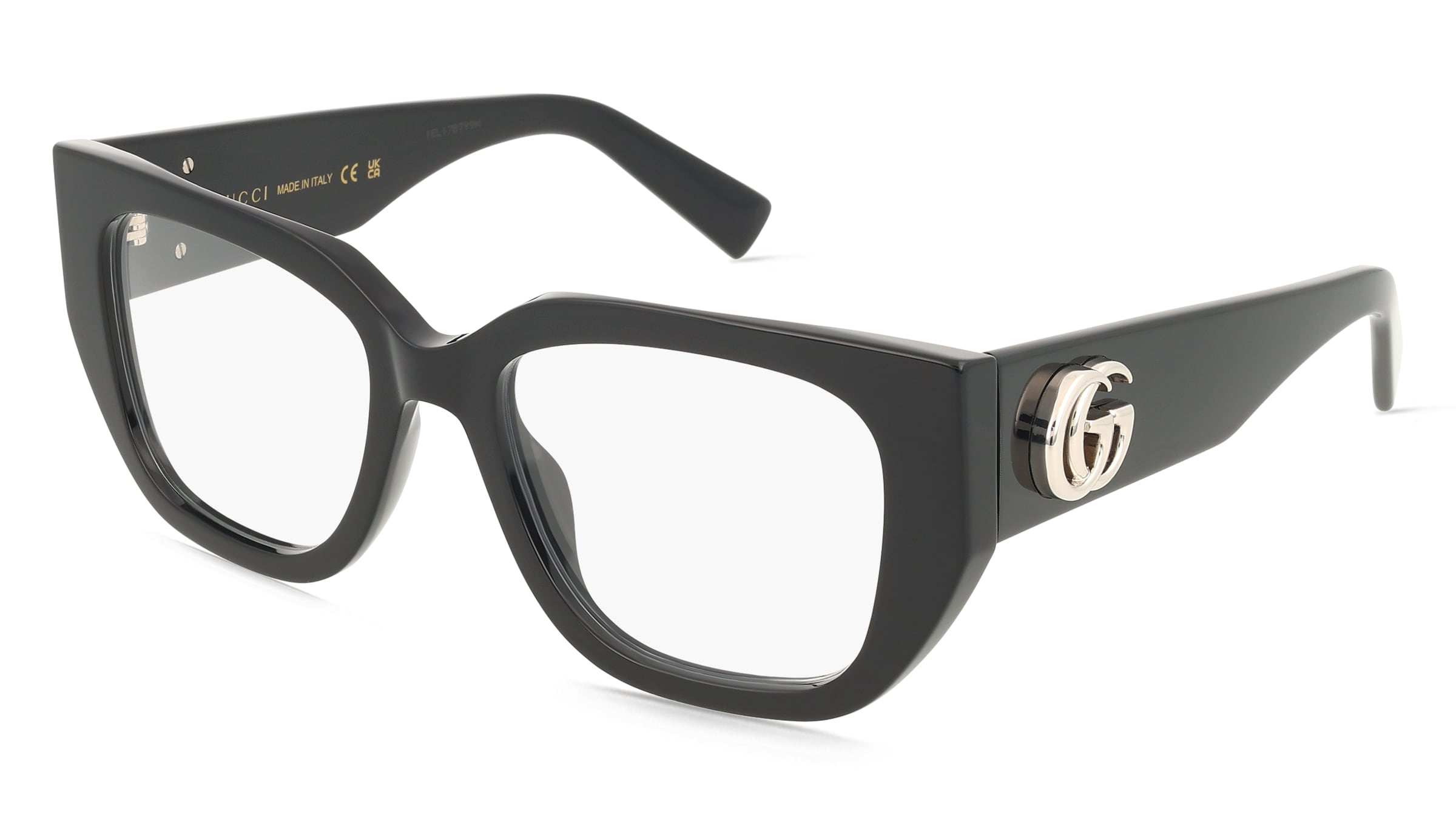 Gucci GG1952O Damen-Brille inkl. Gläser Vollrand Butterfly Acetat-Gestell 51/18/140, Schwarz