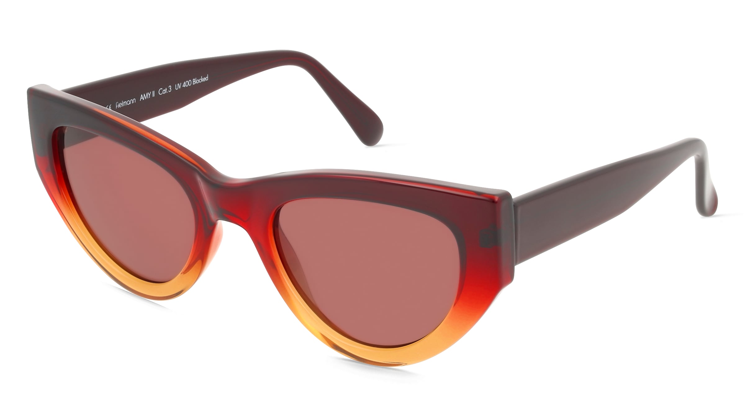Fielmann MC 630 SUN FA AMY II Damen-Sonnenbrille Vollrand Butterfly Acetat Spritzguss-Gestell, Rot
