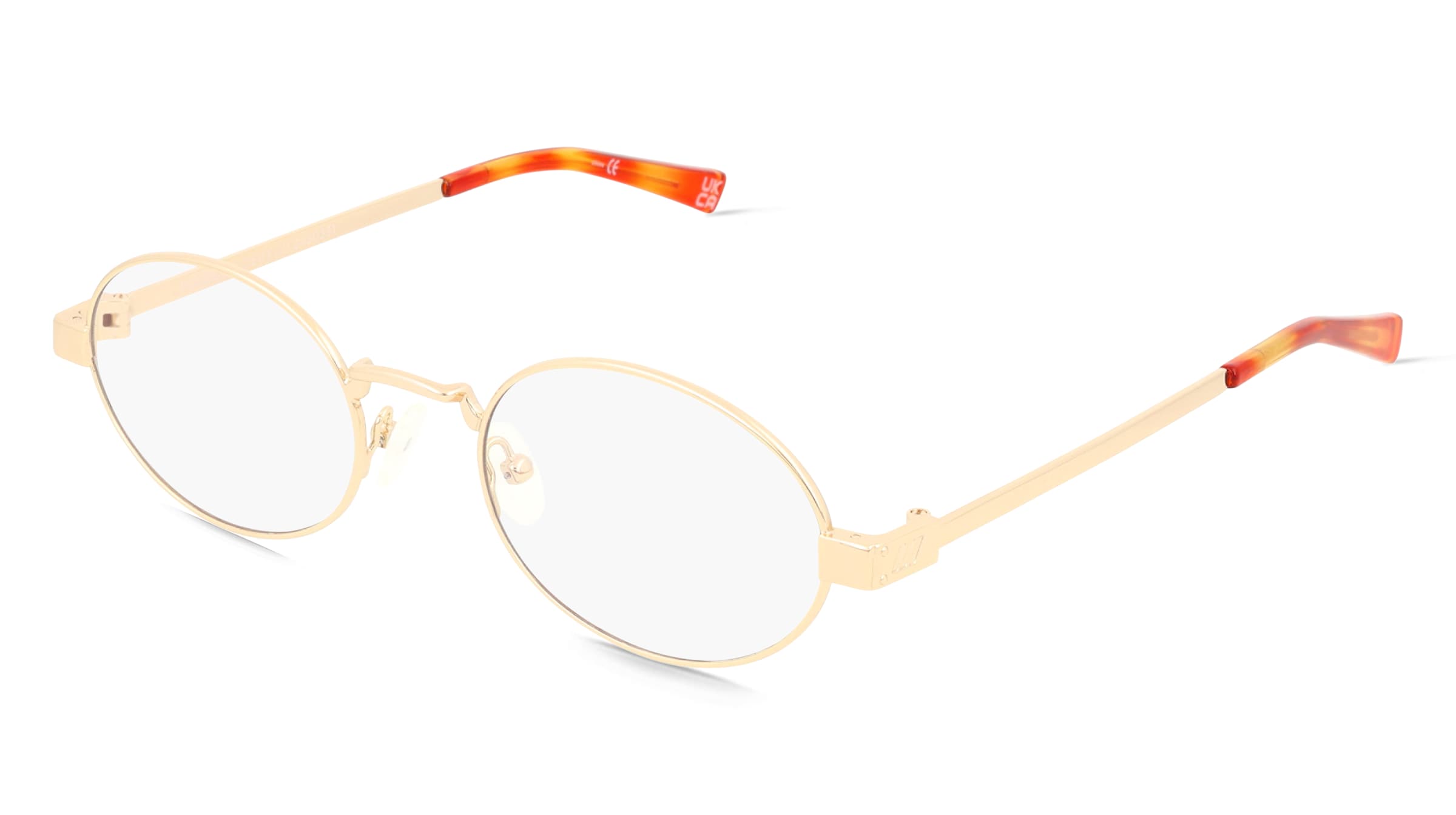 LeSpecs POSEIDON DEUX Unisex-Blaulichtfilterbrille ohne Sehstärke Vollrand Oval Metall-Gestell, Gold
