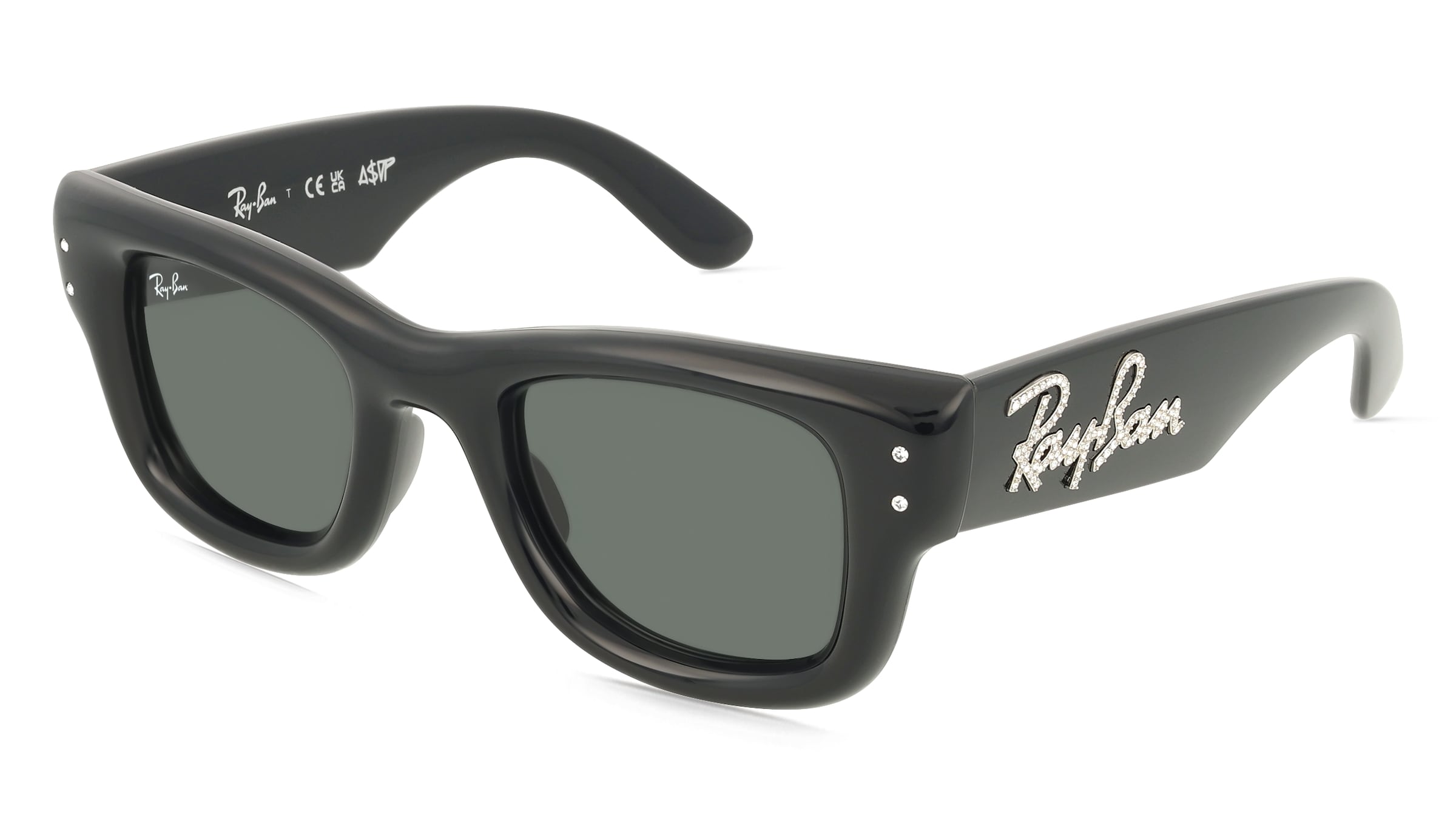 Ray-Ban 0RB4940B WAYFARER PUFFER Unisex-Sonnenbrille Vollrand Quadratisch Kunststoff-Gestell, Schwarz