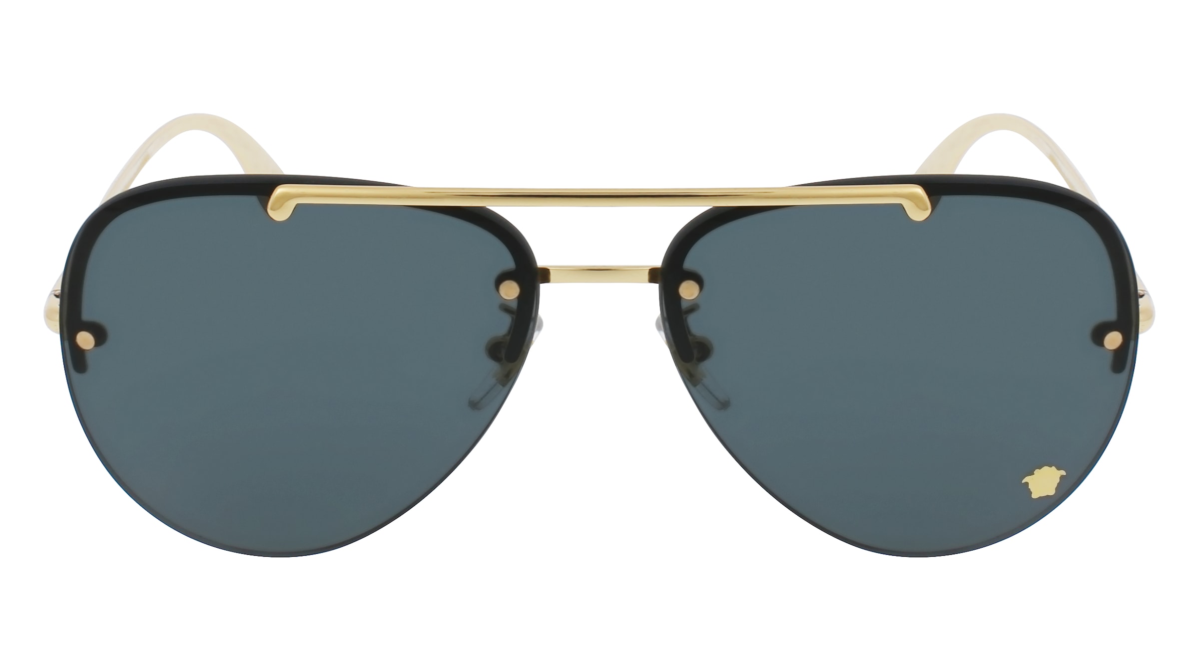 Versace VE2231 Damen-Sonnenbrille Randlos Pilot Metall-Gestell, Gold