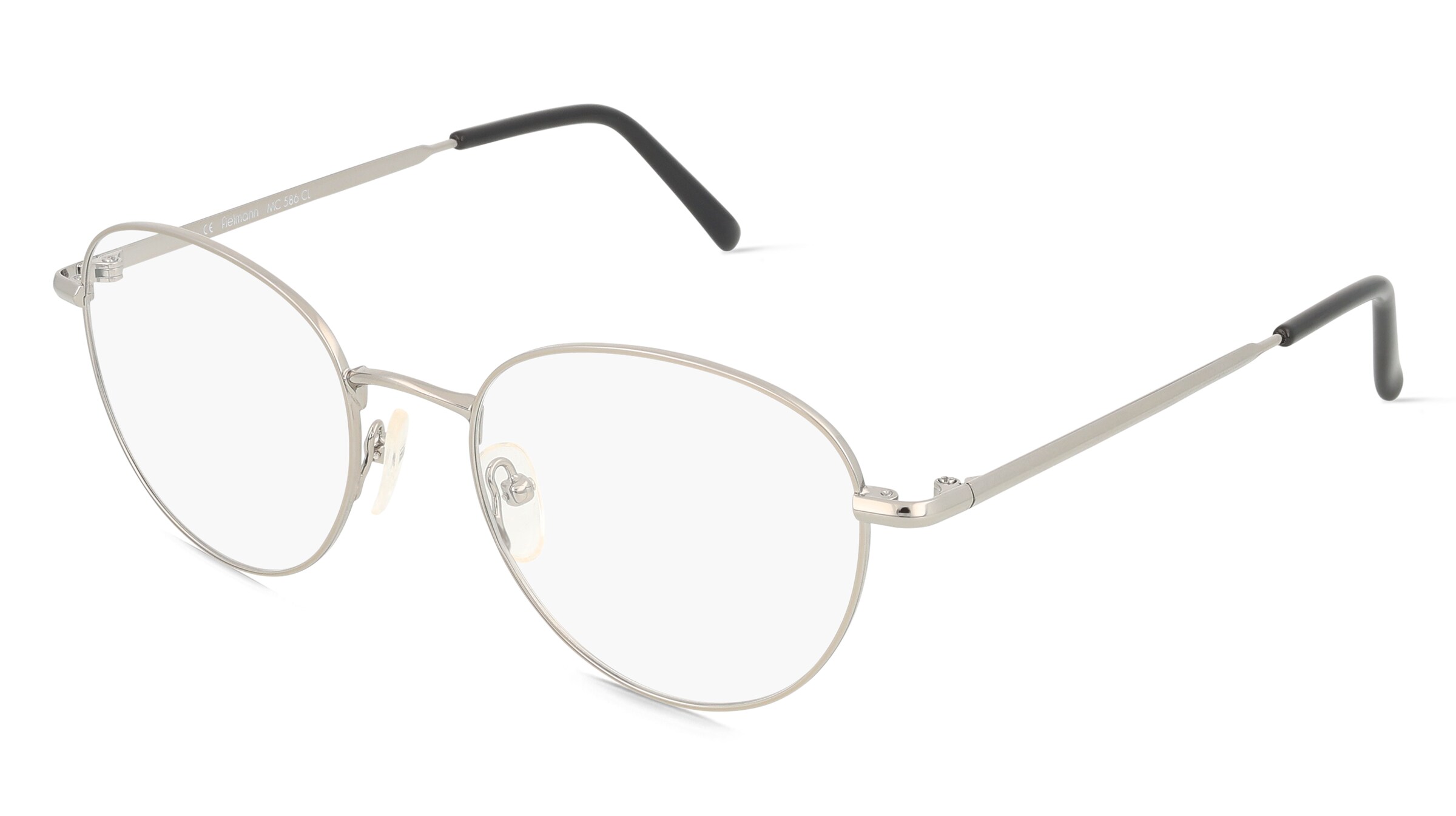 Fielmann MC 586 CL Unisex-Brille inkl. Gläser Vollrand Panto Edelstahl-Gestell 50mm/19mm/140mm, grau