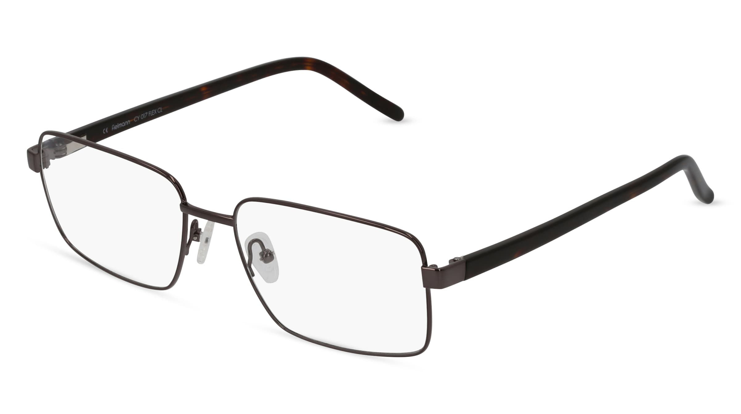 Fielmann CY 017 FLEX CL Herren-Brille inkl. Gläser Vollrand Quadratisch Edelstahl-Gestell 57/17/140, Grau