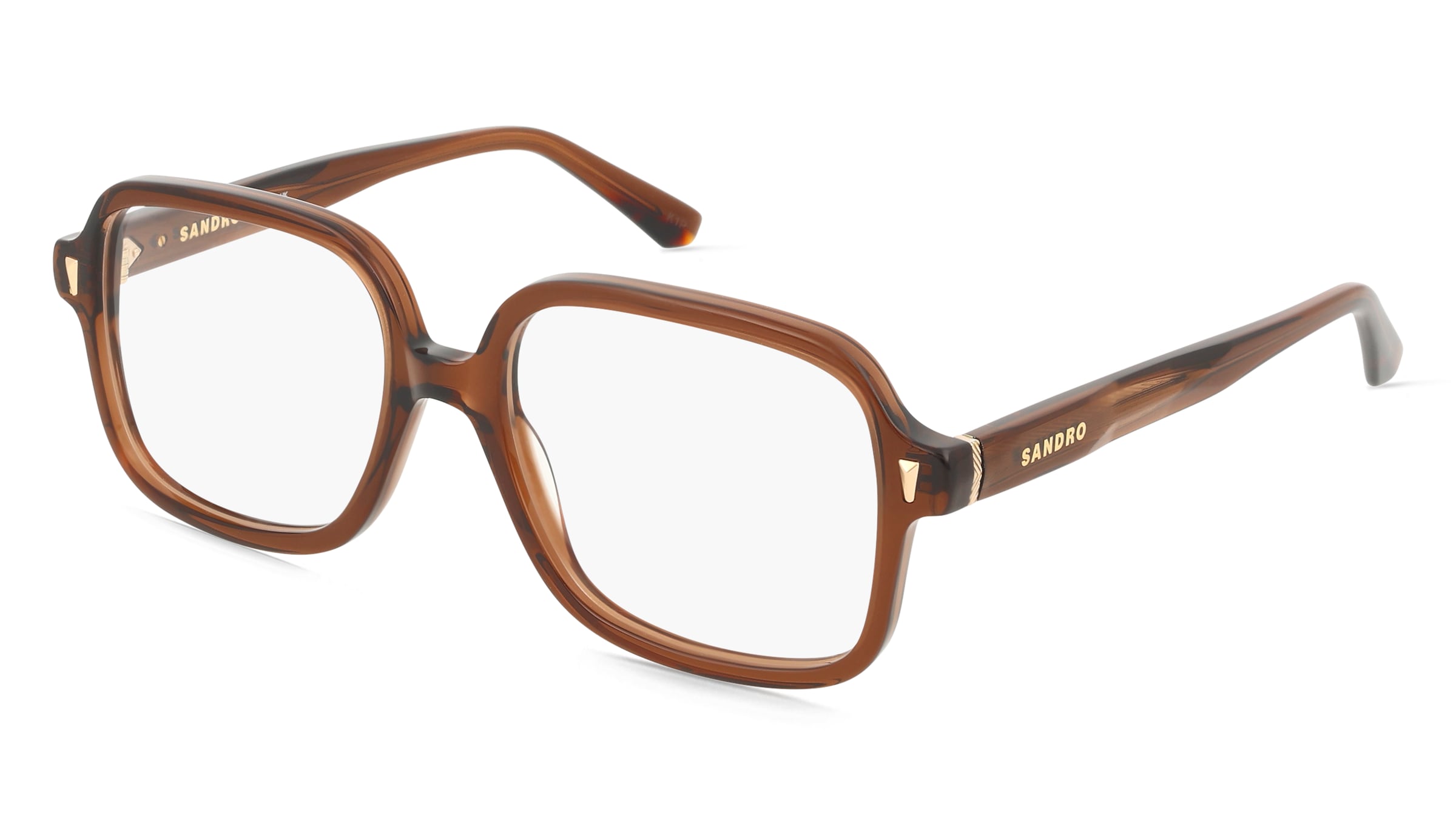 Sandro SA2065 Damen-Brille inkl. Gläser Vollrand Quadratisch Acetat-Gestell 53/17/140, Braun