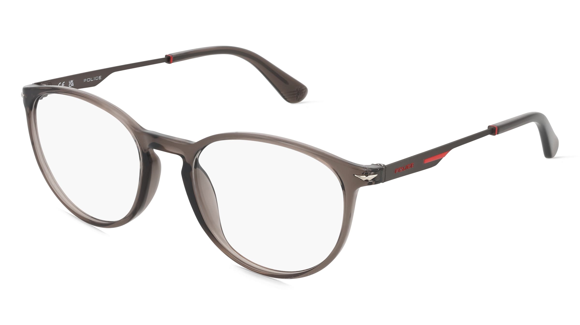 Police VPLL63 Herren-Brille inkl. Gläser Vollrand Panto Acetat-Gestell 52/19/145, Braun