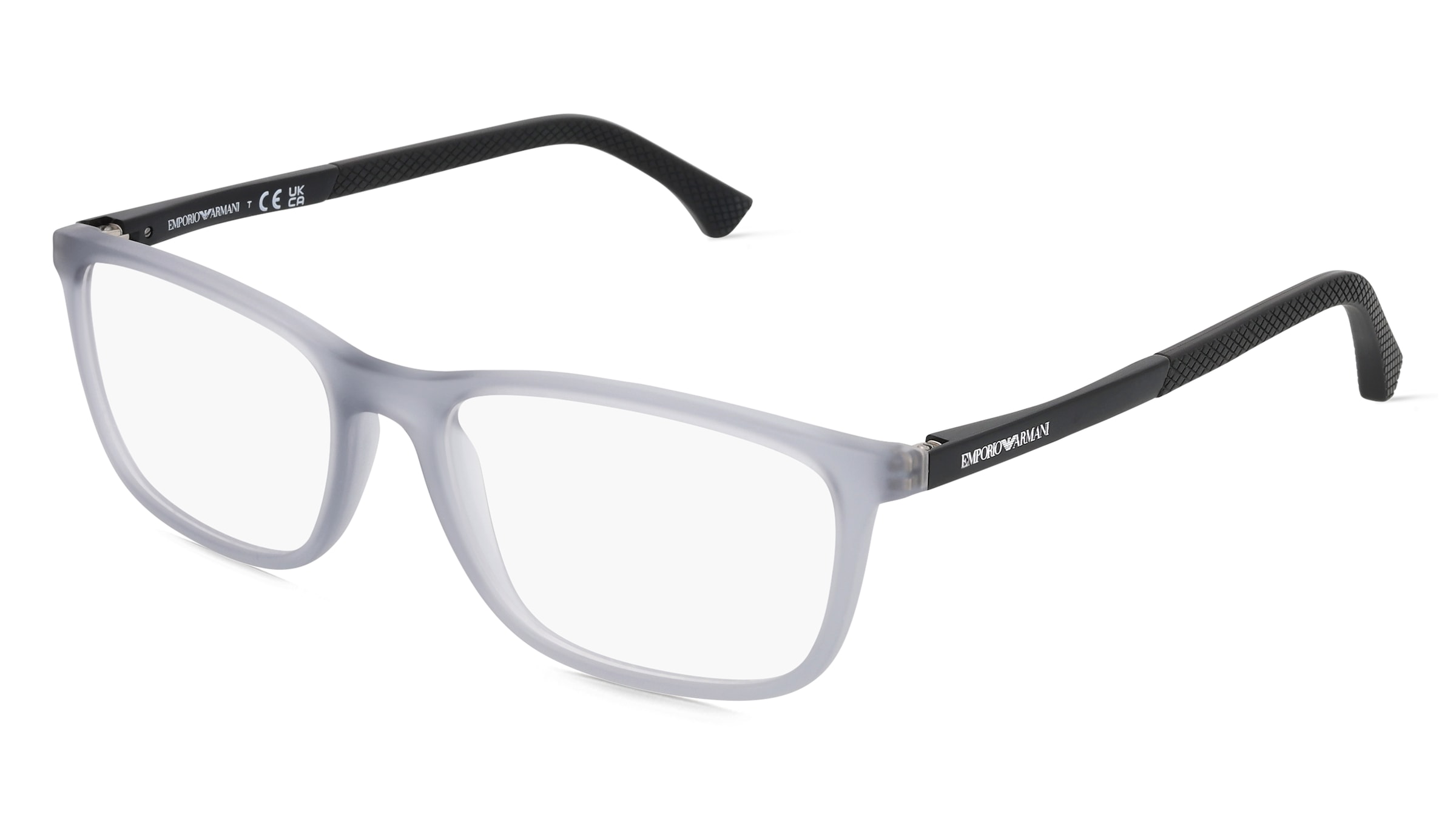 Emporio Armani EA3069 Herren-Brille inkl. Gläser Vollrand Quadratisch Kunststoff-Gestell 55/17/140, Transparent