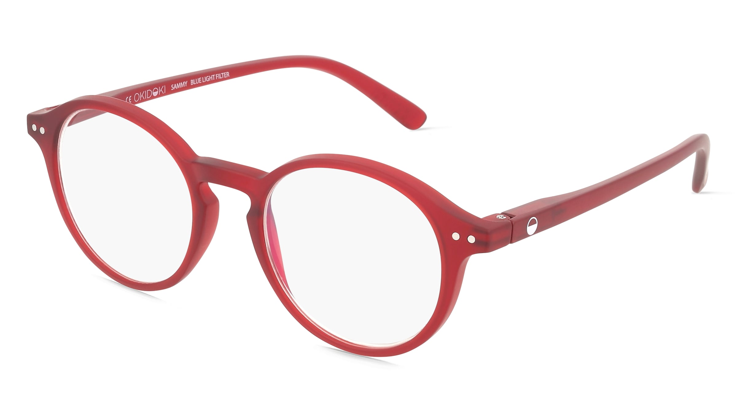 OKIDOKI SAMMY Reader Unisex-Fertiglesebrille Vollrand Panto Kunststoff-Gestell, Rot
