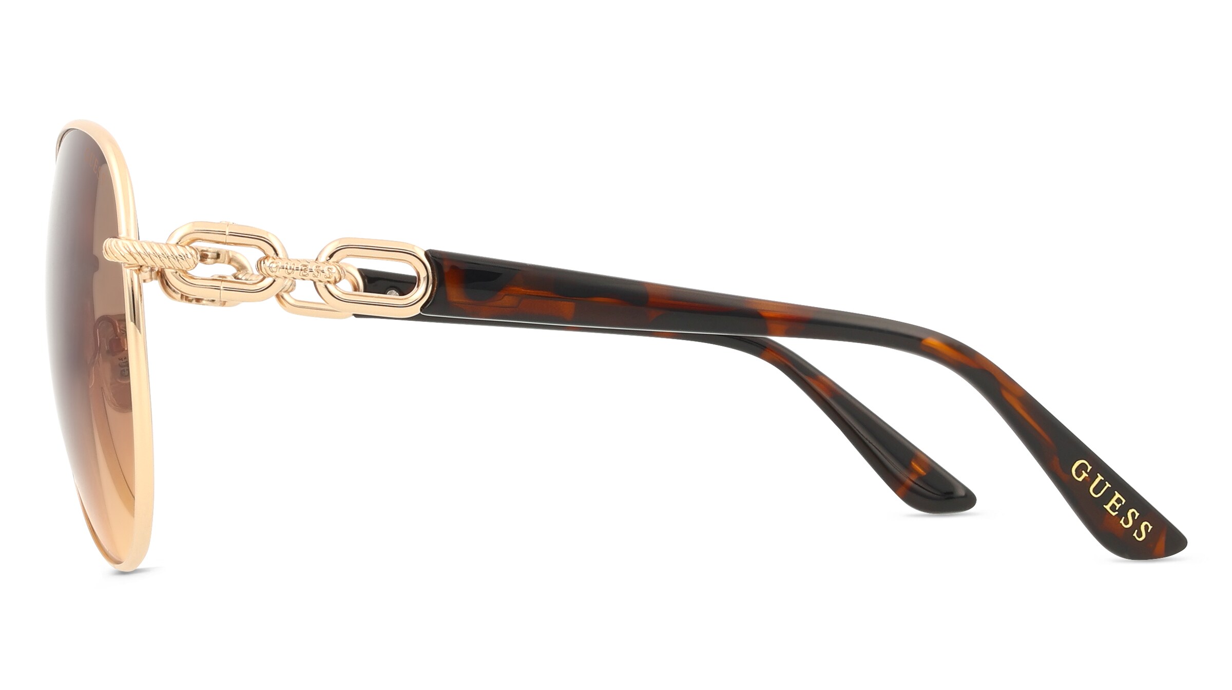 Thumbnail - Guess GU00158 Damen-Sonnenbrille Vollrand Pilot Metall-Gestell, Gold