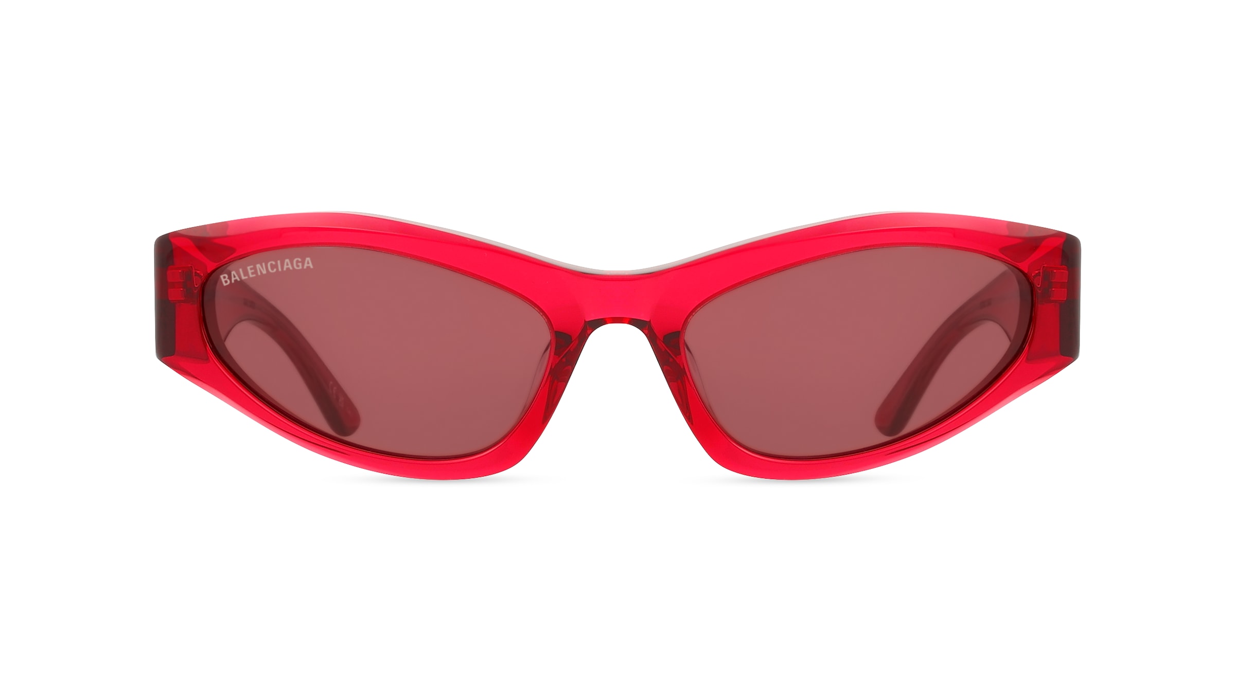 Balenciaga BB0387S Damen-Sonnenbrille Vollrand Eckig Acetat-Gestell, Rot