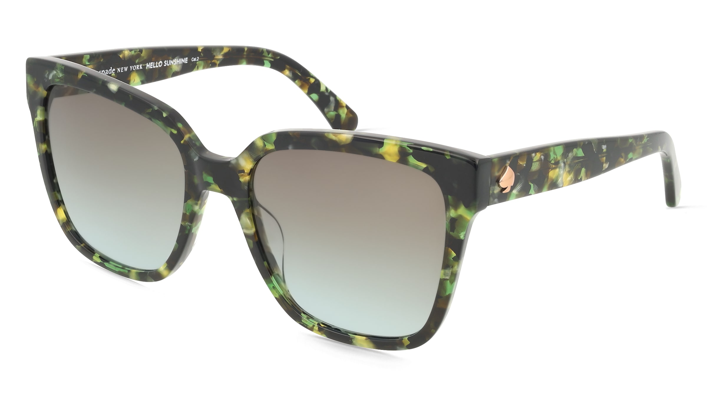 Kate Spade 207635 Damen-Sonnenbrille Vollrand Quadratisch Acetat-Gestell, Grün