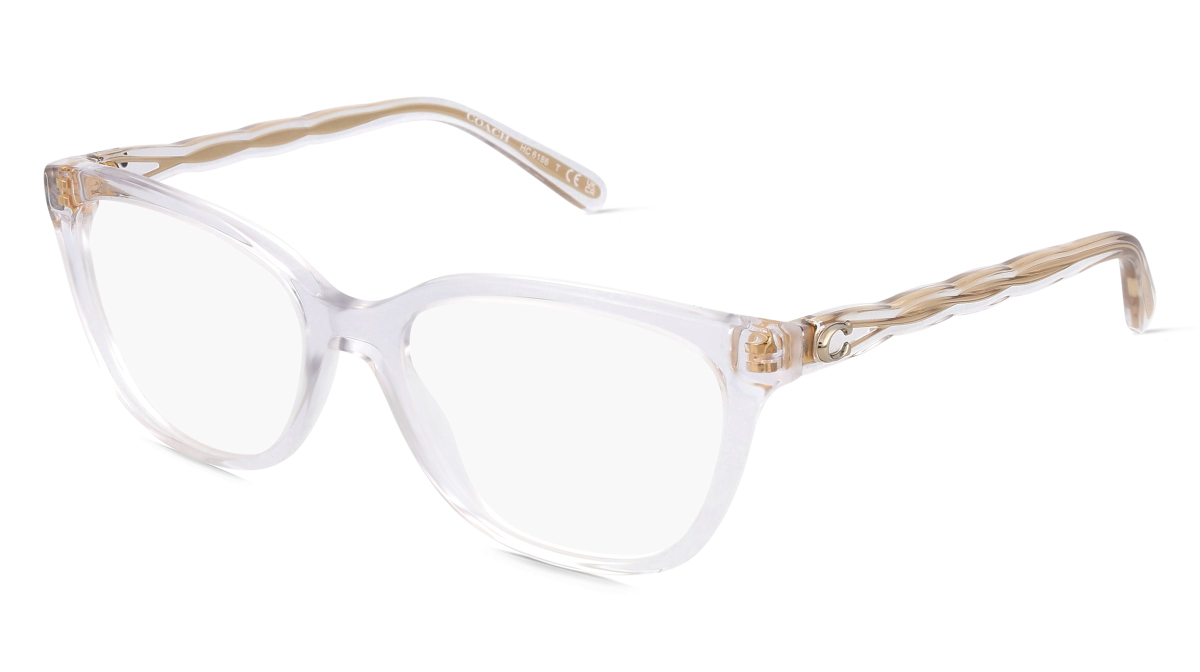 Coach HC6186 Damen-Brille inkl. Gläser Vollrand Quadratisch Acetat-Gestell 53/17/140, Weiß